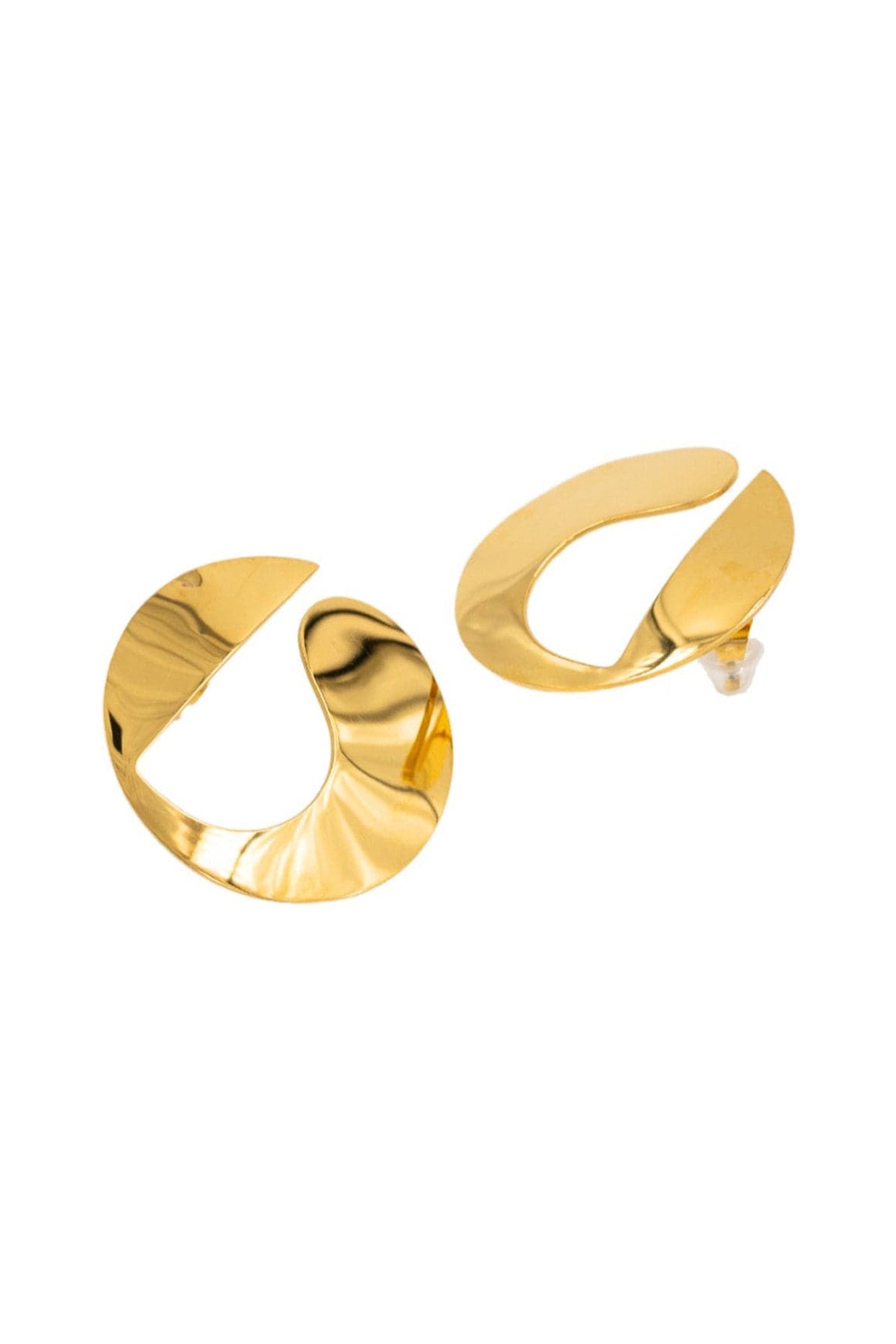 Flat Stroke Earrings 18k Gold Plated