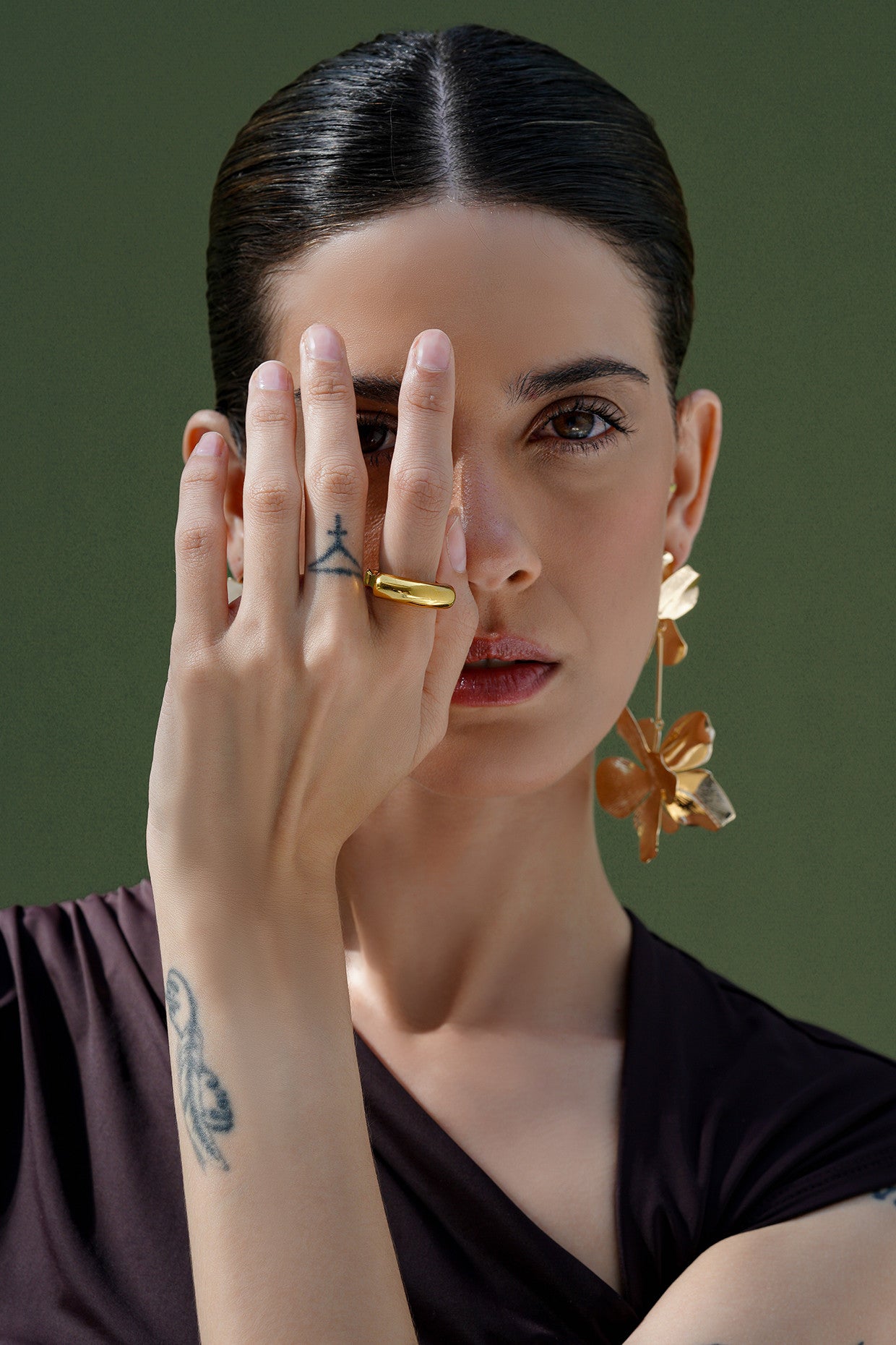 Flower Power Earrings 18k Gold Plated