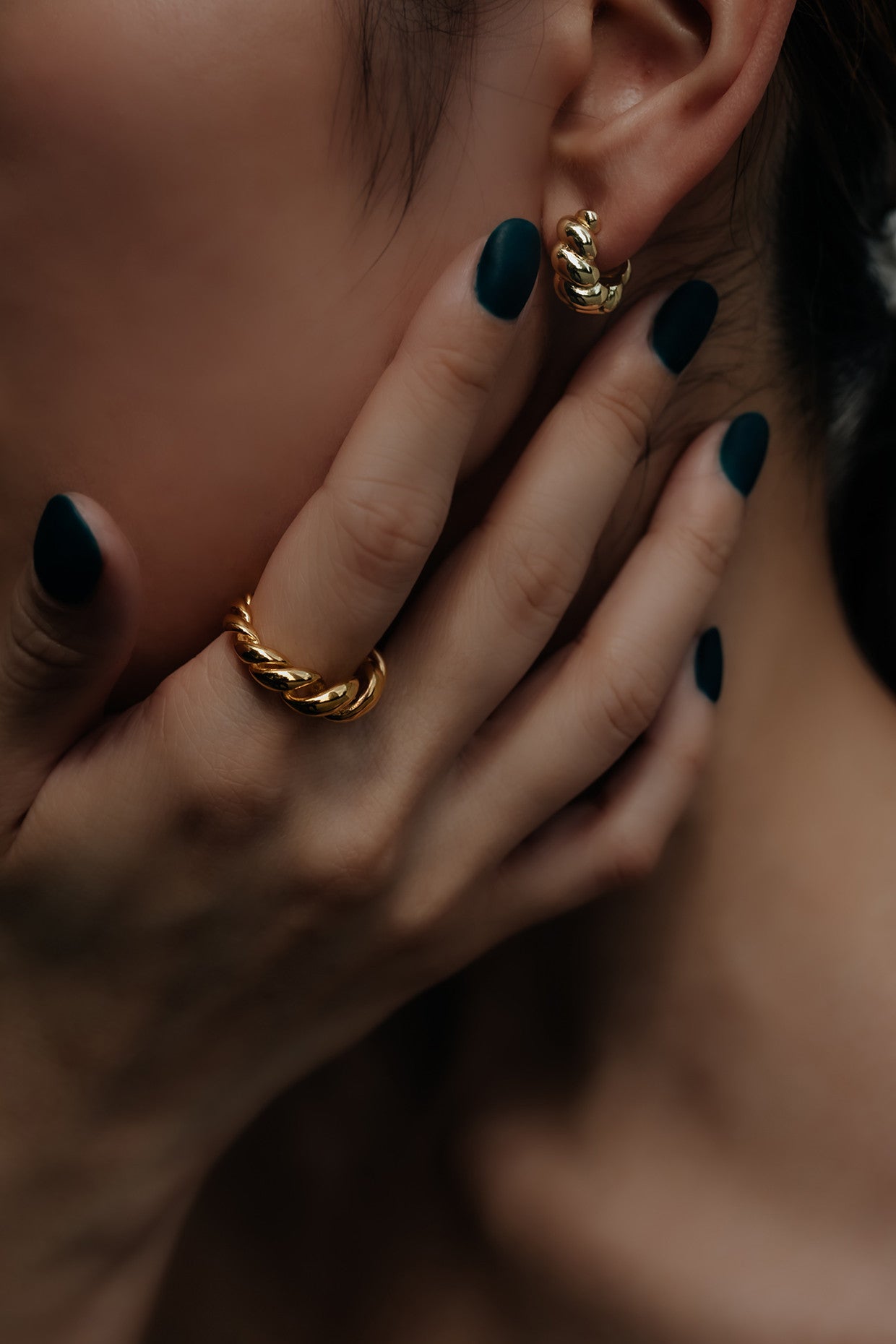 Gemma Huggies Gold Earrings