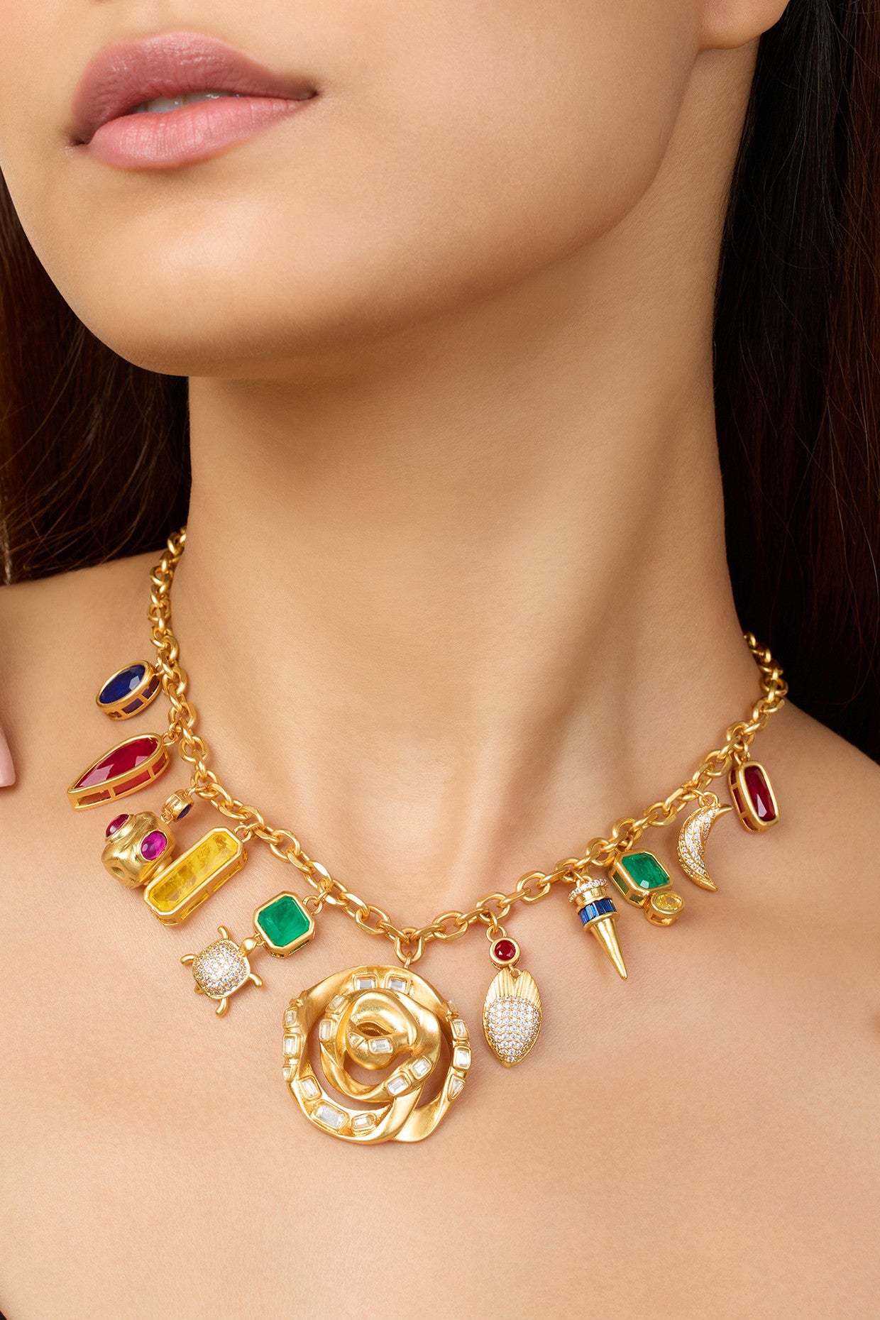 Gemstones Charm Necklace