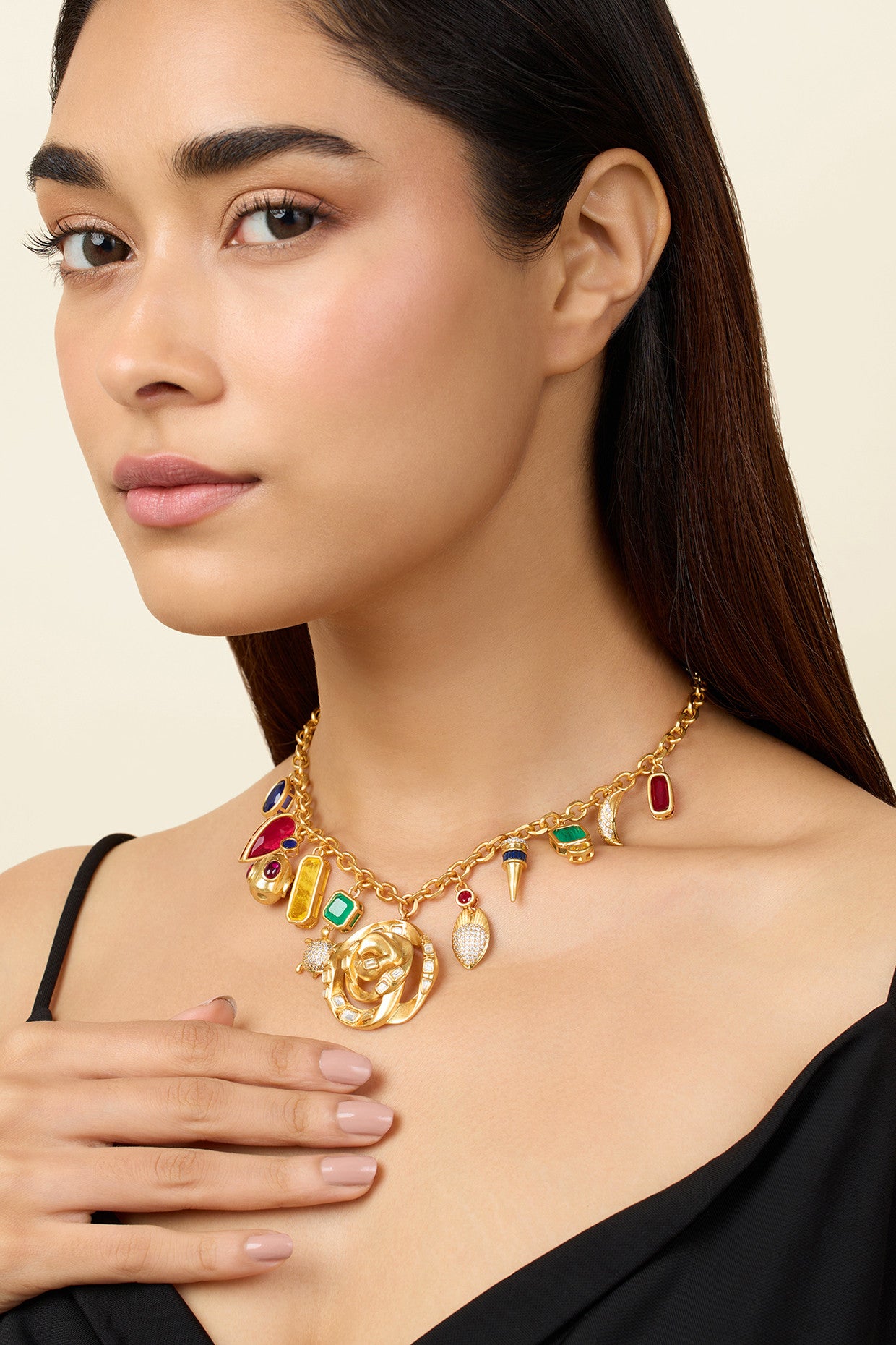 Gemstones Charm Necklace