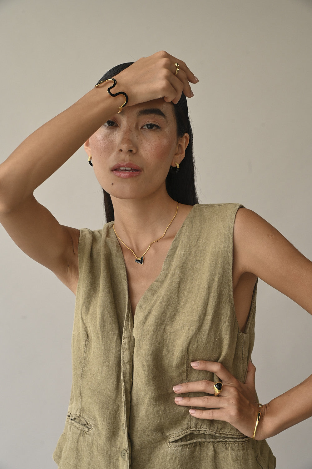 Gold & Jet Black Swirl Cuff