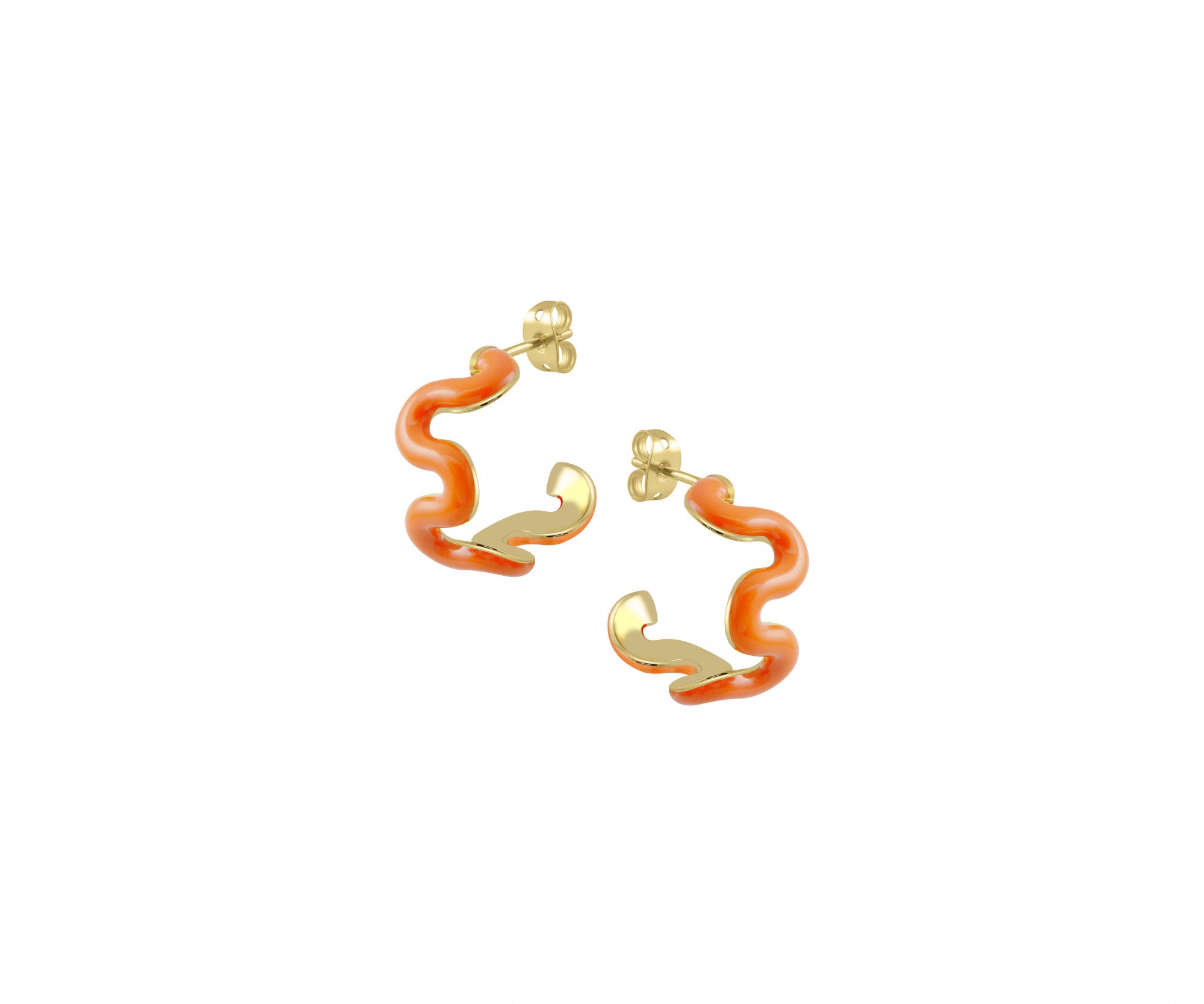 Gold & Orange Swirl Hoops