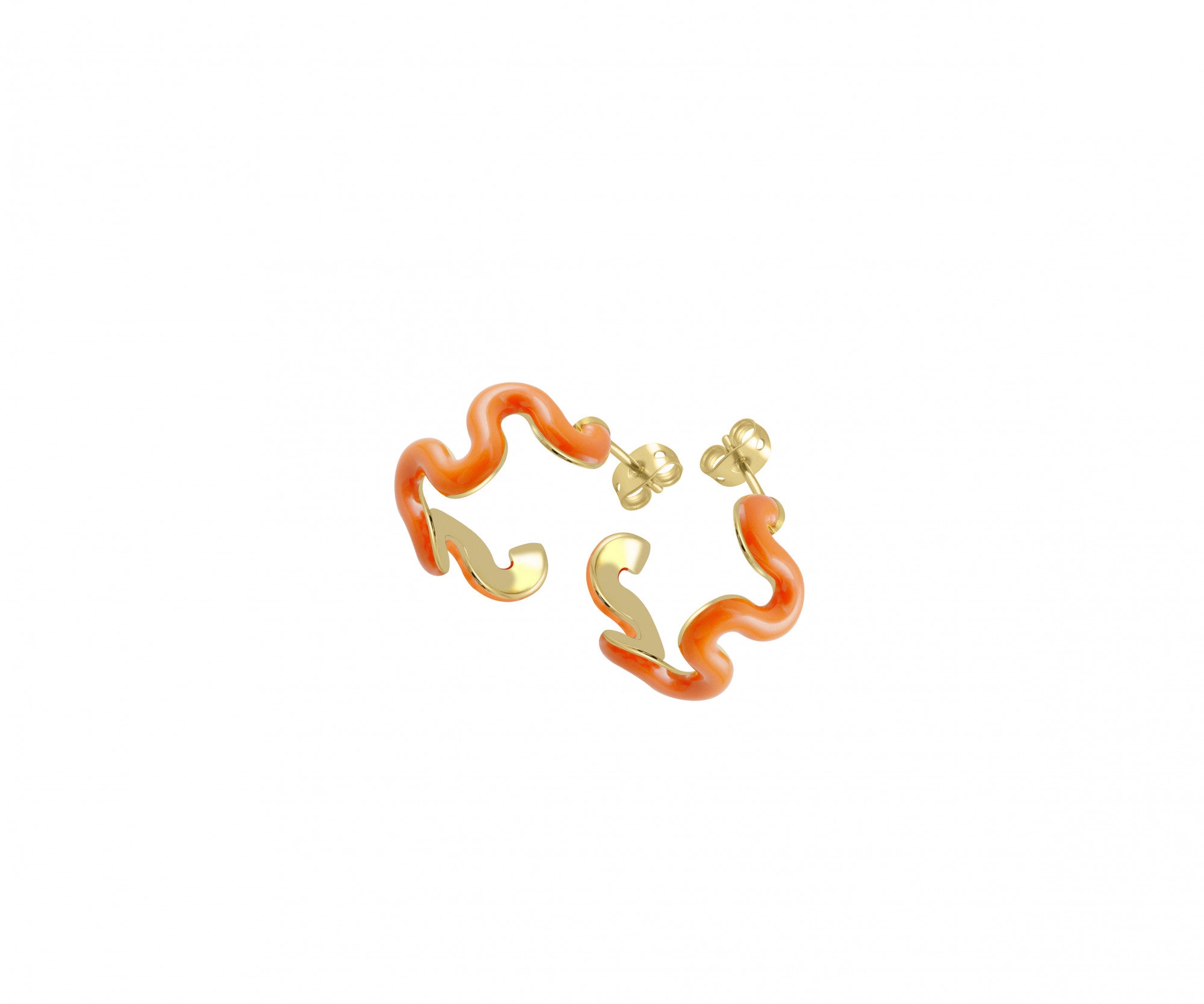 Gold & Orange Swirl Hoops