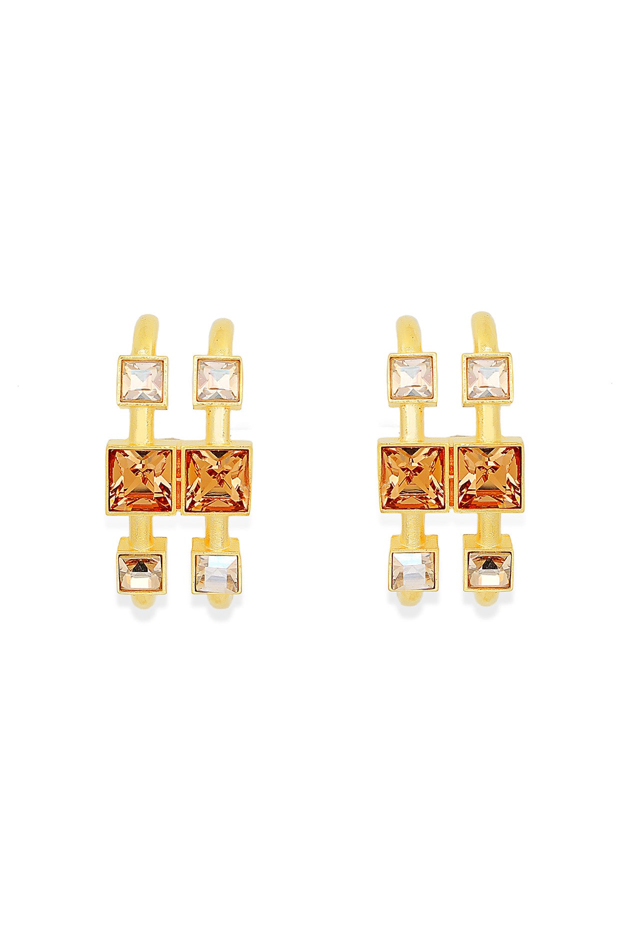 Gold Crismson Cascade Earrings