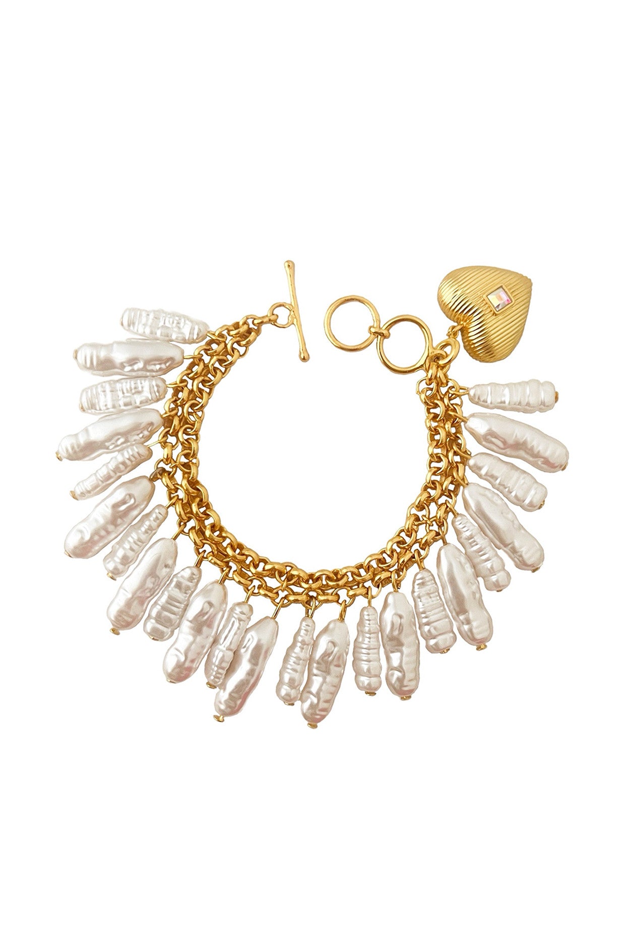 Gold Plated Baroque Heart Bracelet