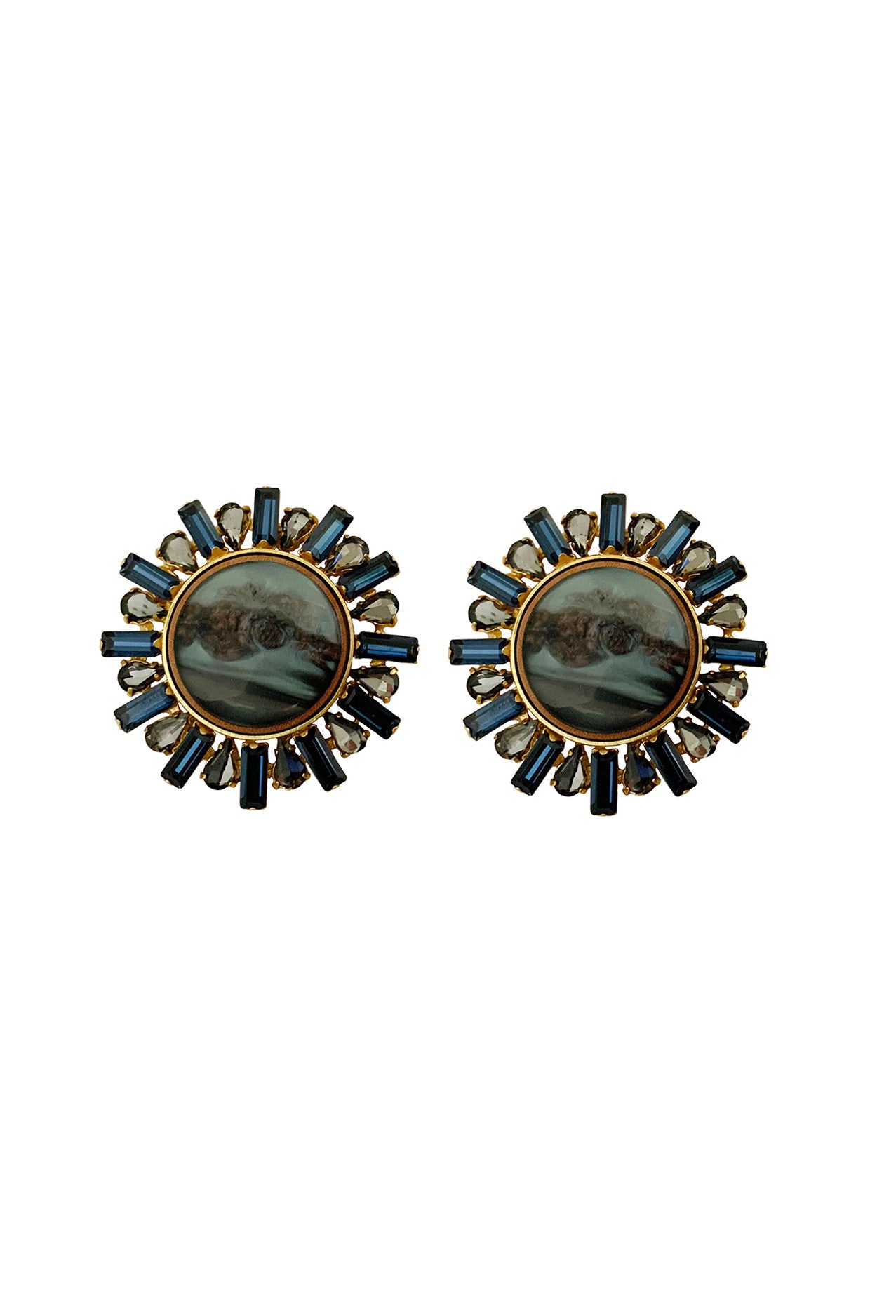 Gold Plated Blue Bella Studs