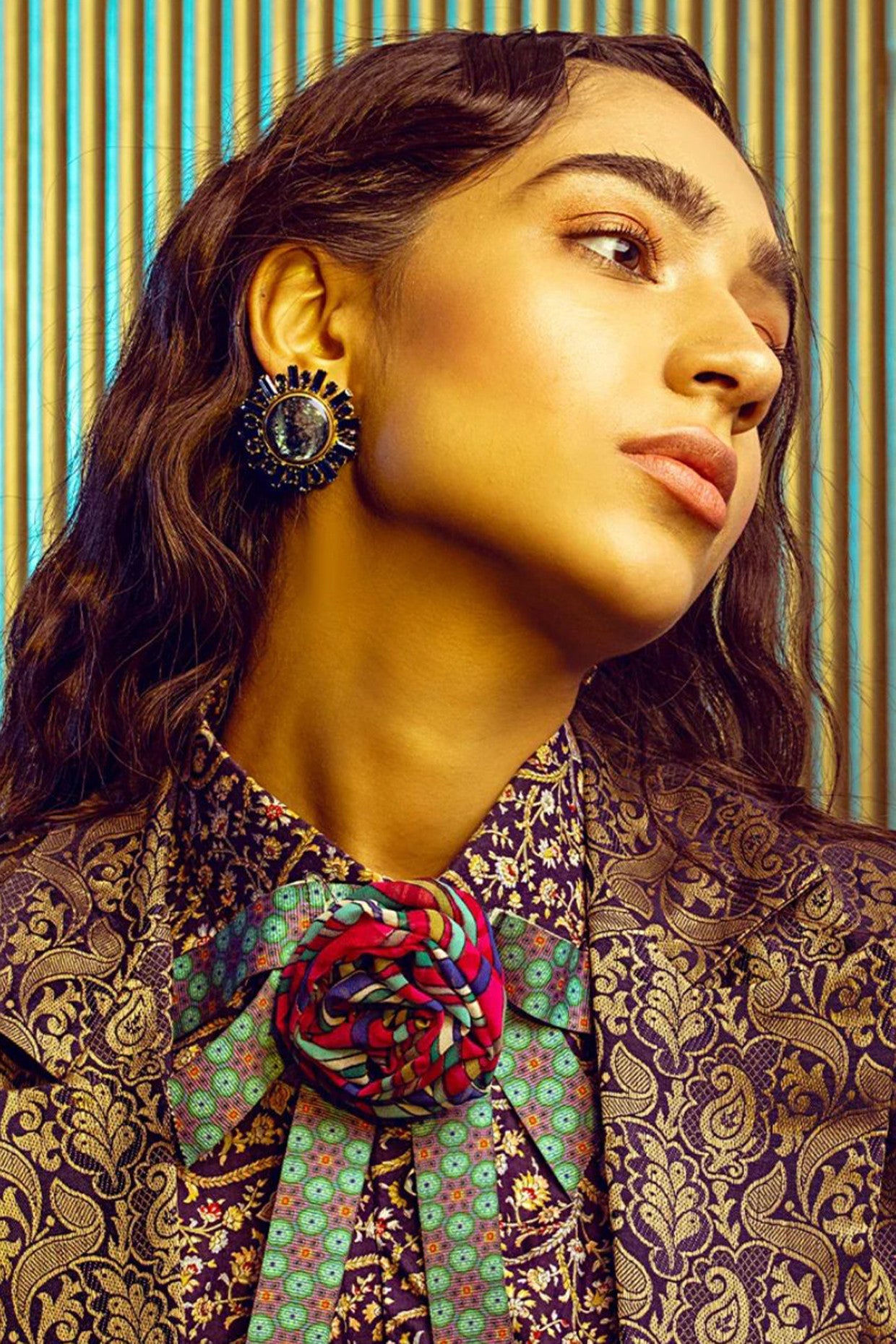 Gold Plated Blue Bella Studs