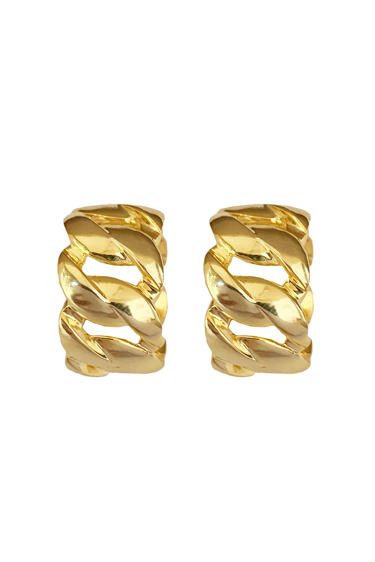 Gold Plated Classic Cuban Hoops