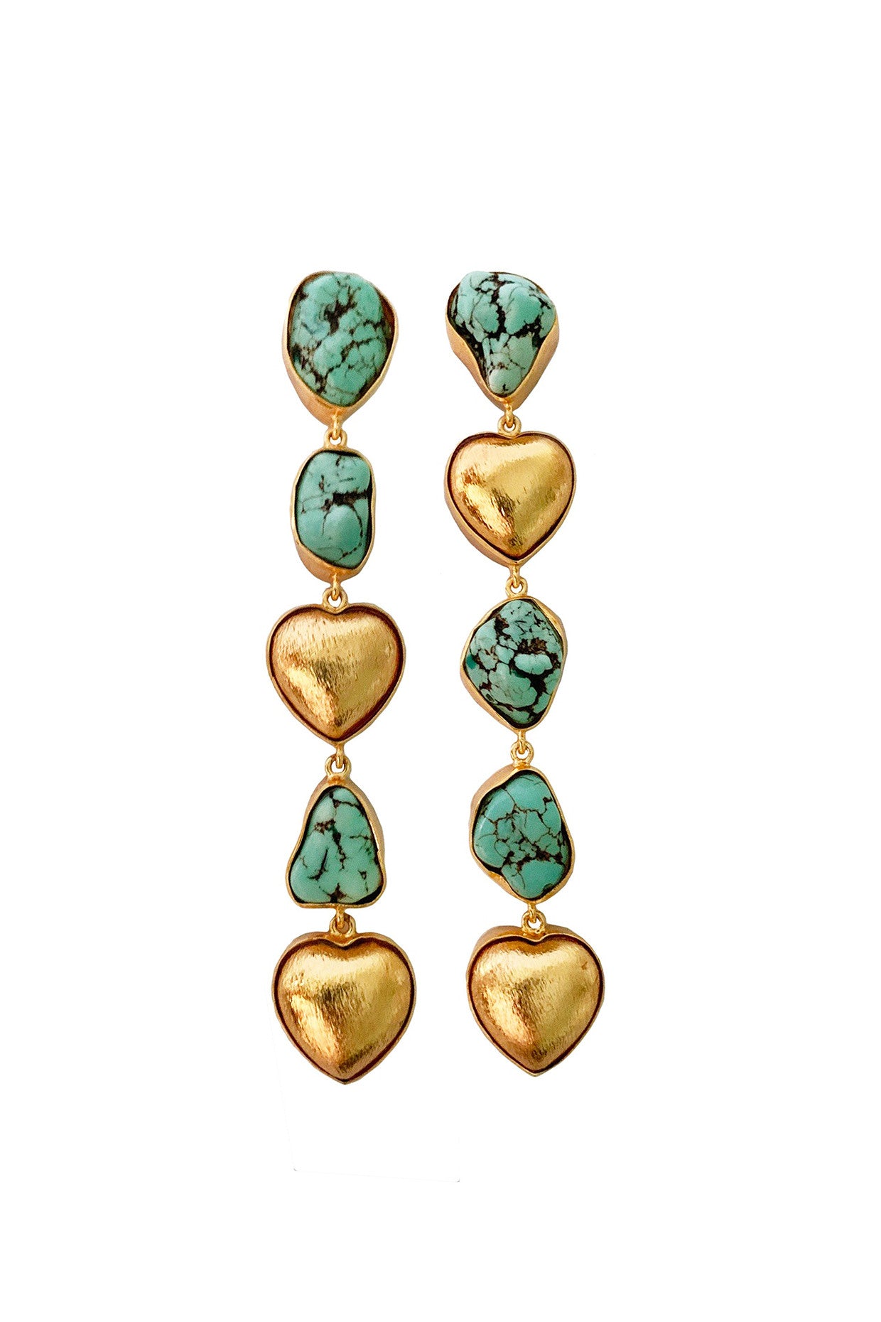 Gold Plated Classic Turq Danglers