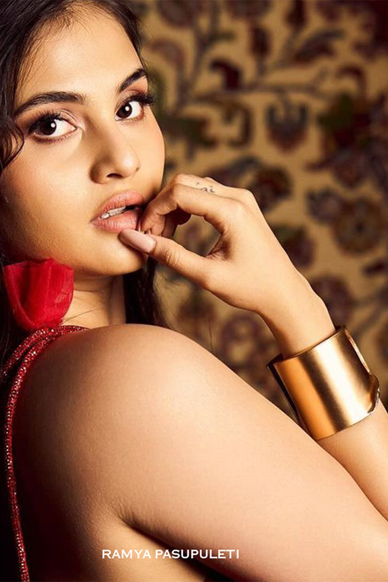 Gold Plated Engraved Cuff