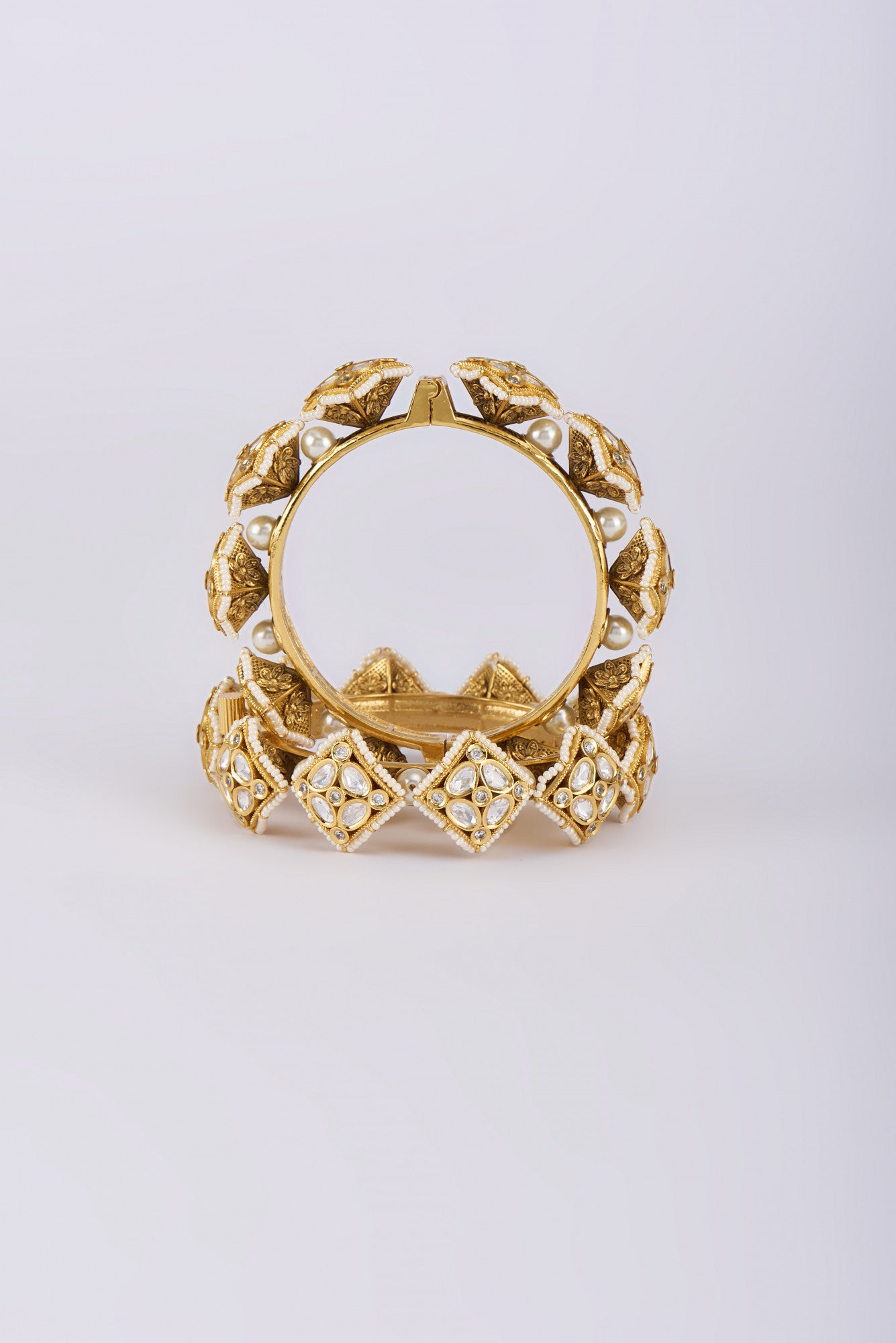 Gold Plated Kundan Bangles