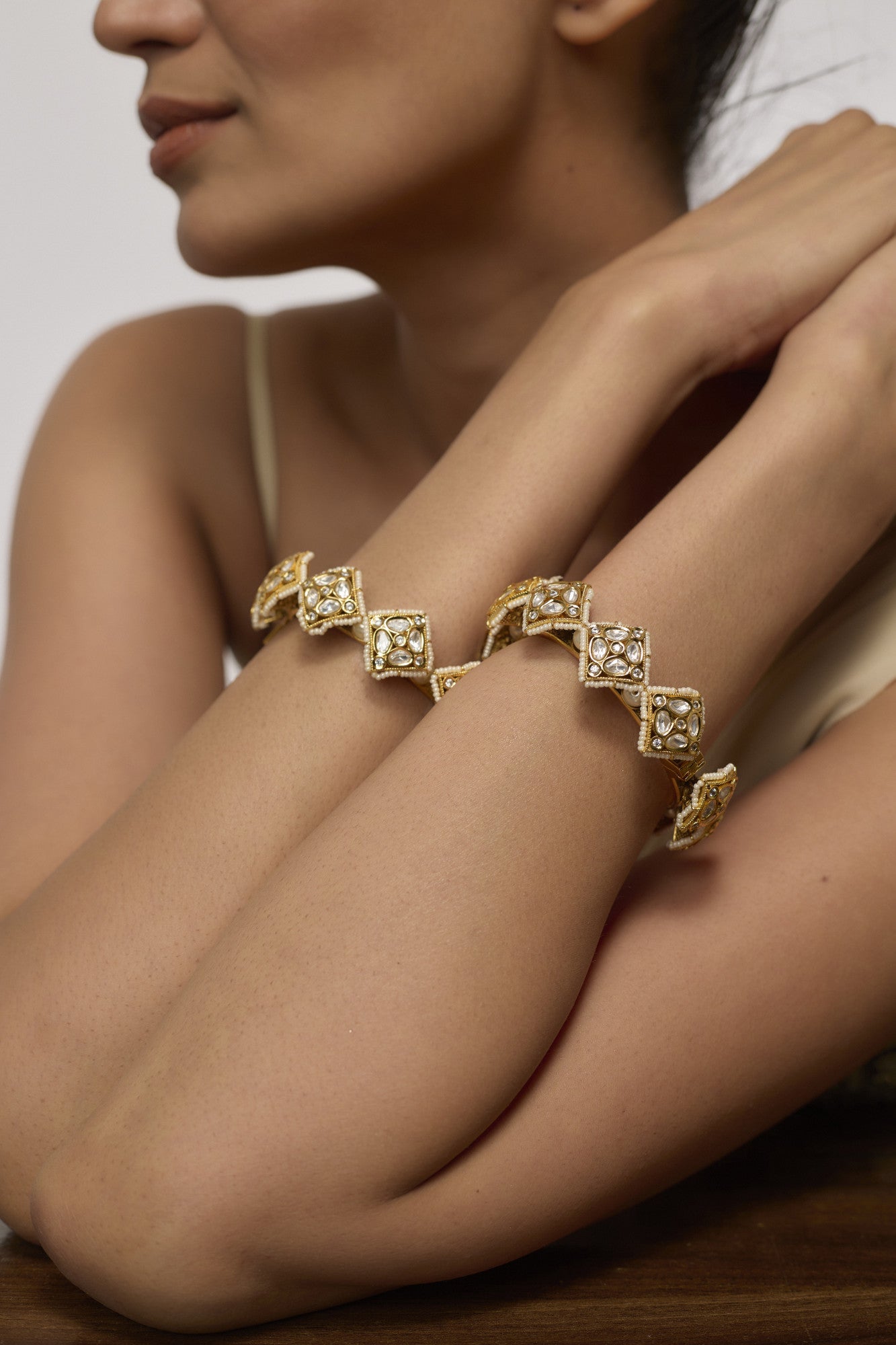 Gold Plated Kundan Bangles