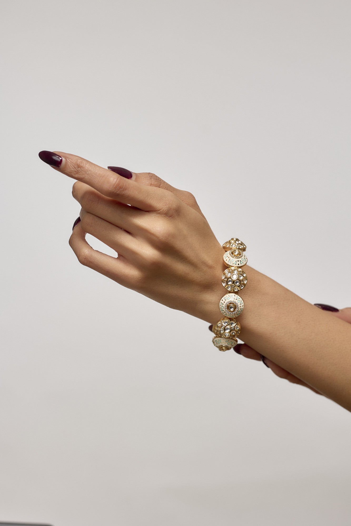 Gold Plated Kundan Polki Bangle