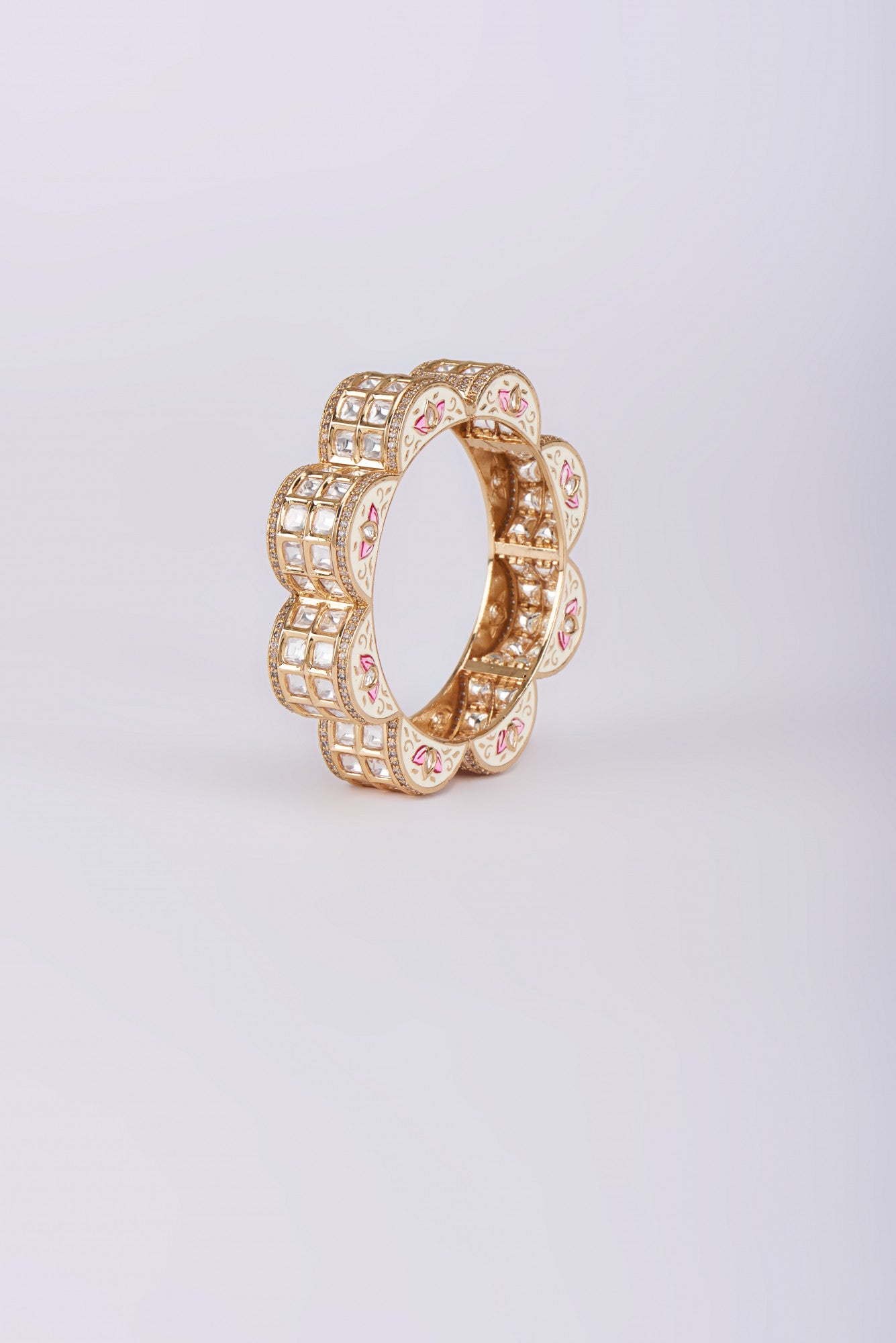 Gold Plated Kundan Polki Bangle