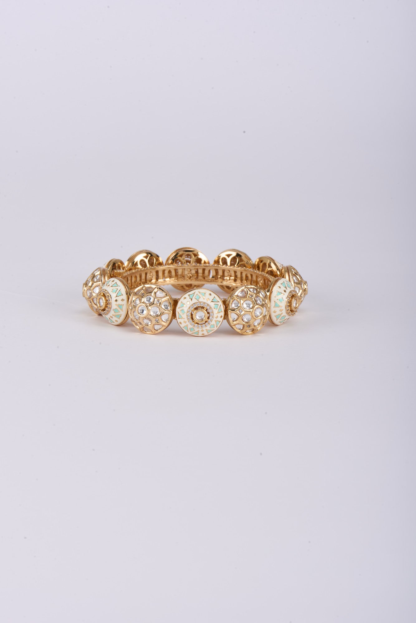 Gold Plated Kundan Polki Bangle