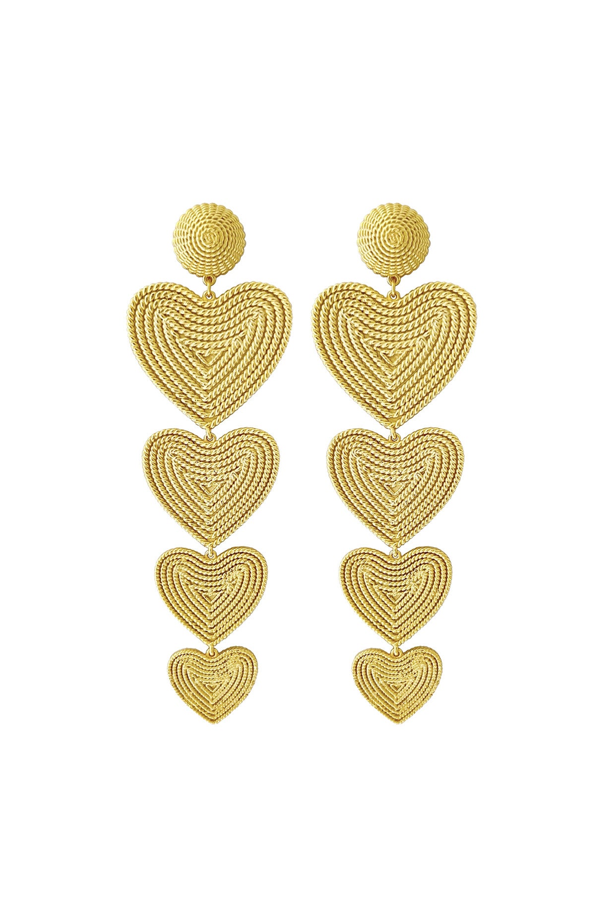 Gold Plated Labyrinthe Heart Danglers