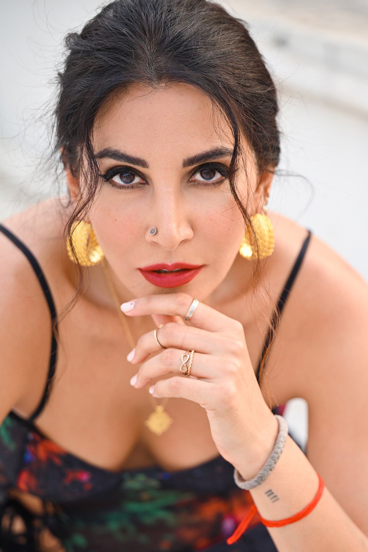 Gold Plated Broad Chain Hoops