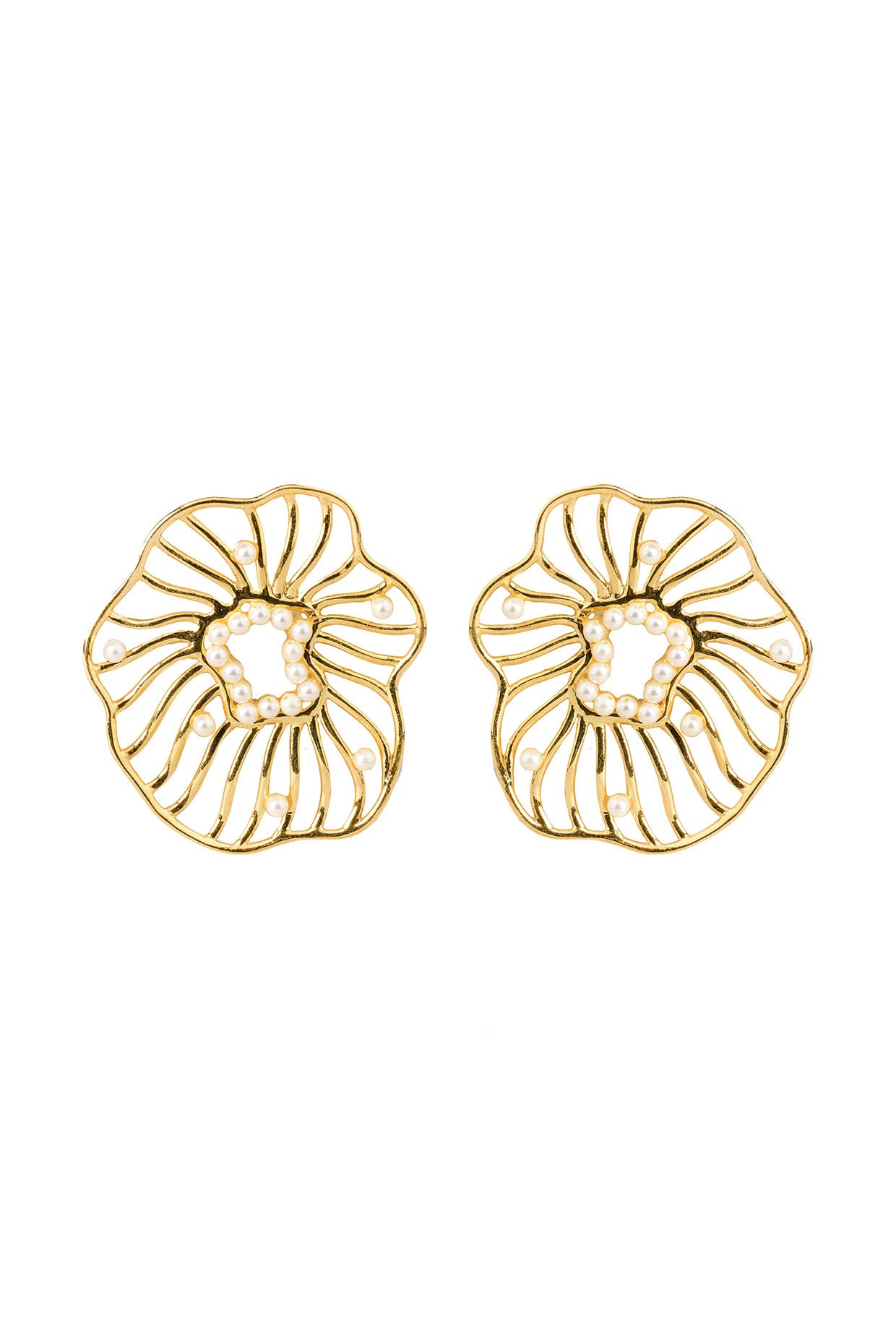 Gold Plated Reef Pearl Studs