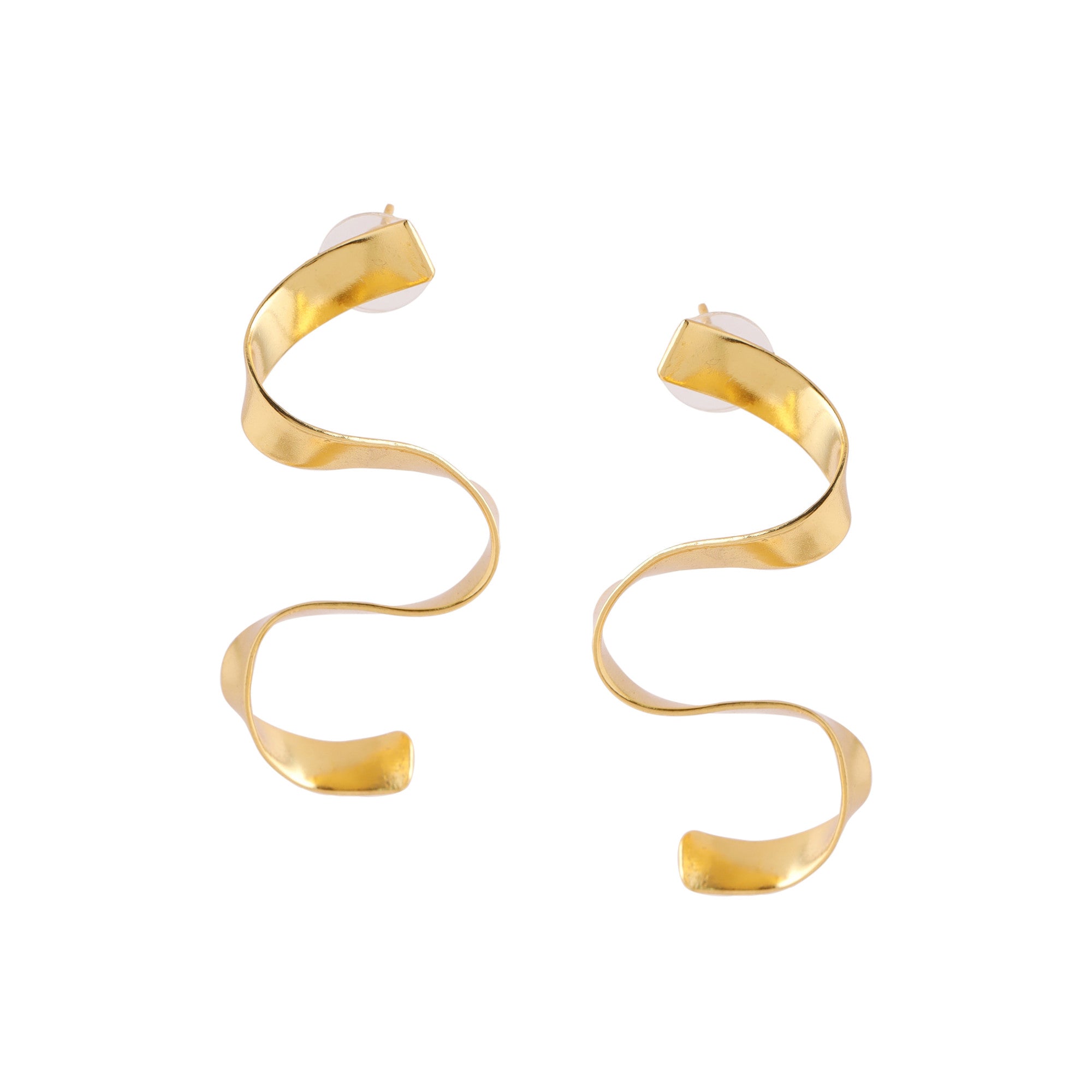 Gold Plated Wavy Earrings