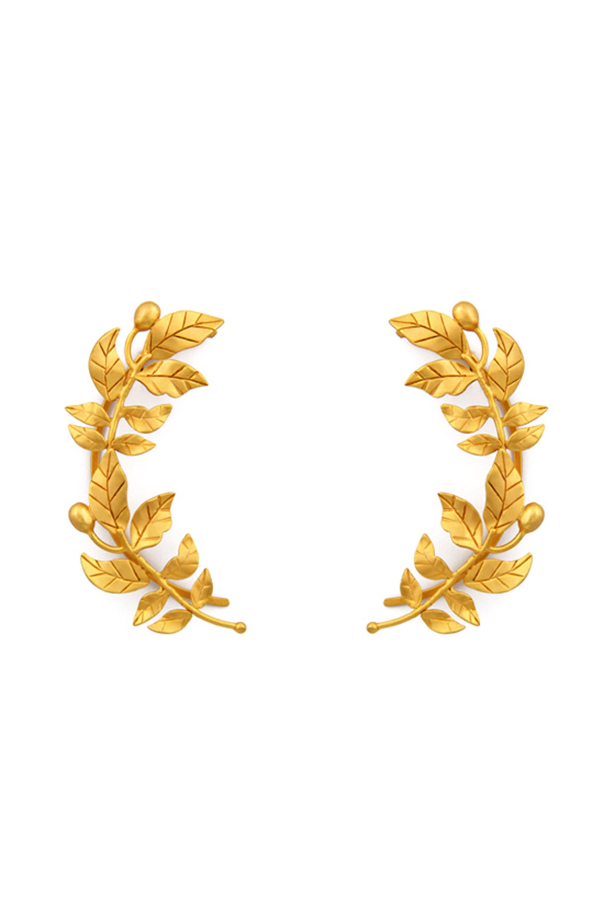 Gold Toned Rose Vine Ear Cuffs