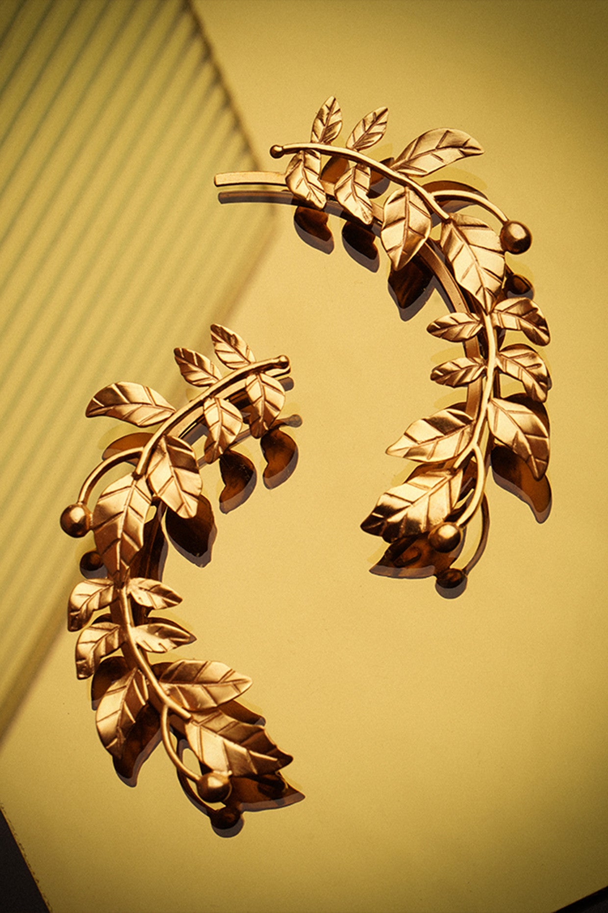 Gold Toned Rose Vine Ear Cuffs