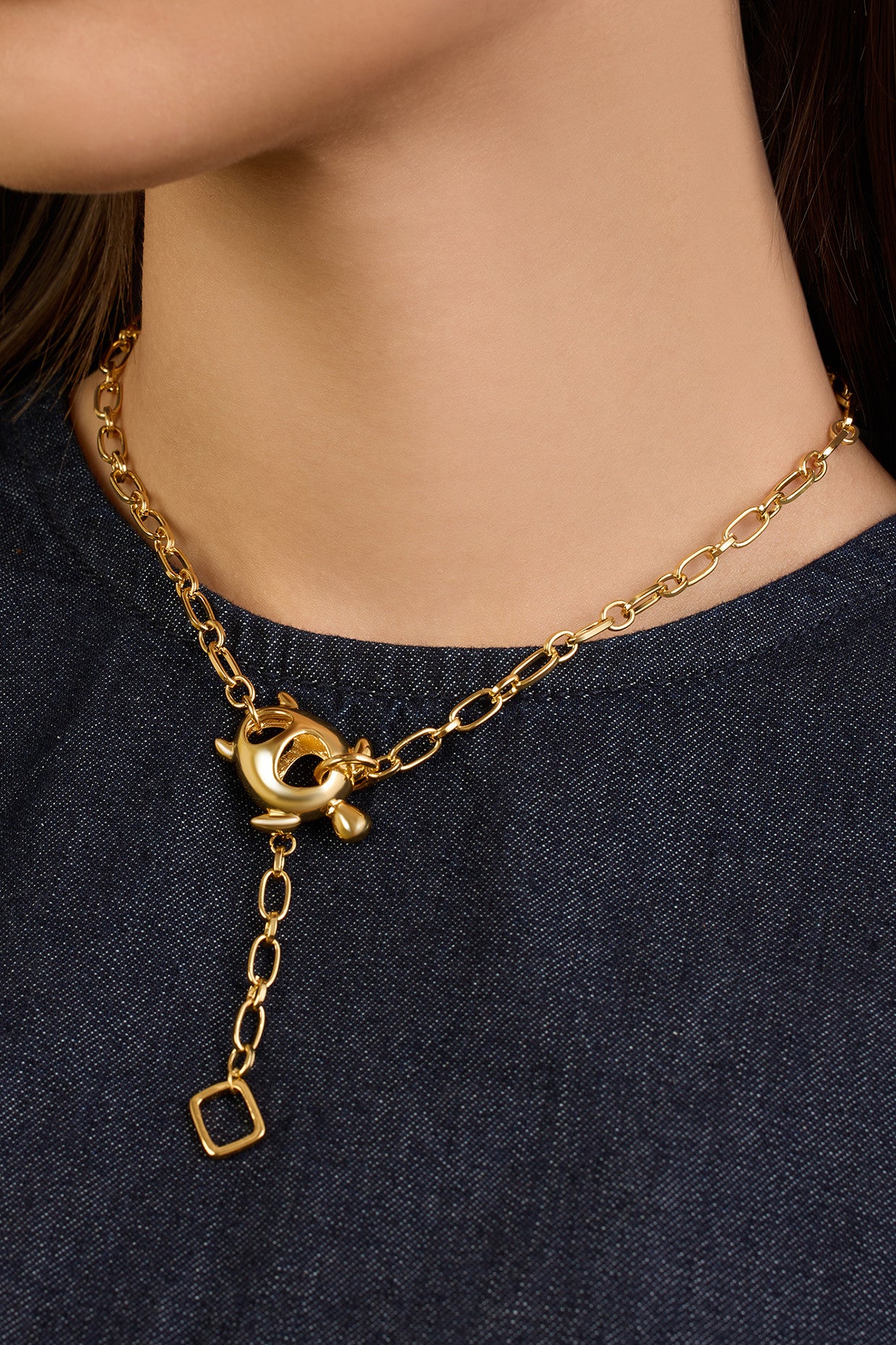 Gold Turtle Chain Lariat