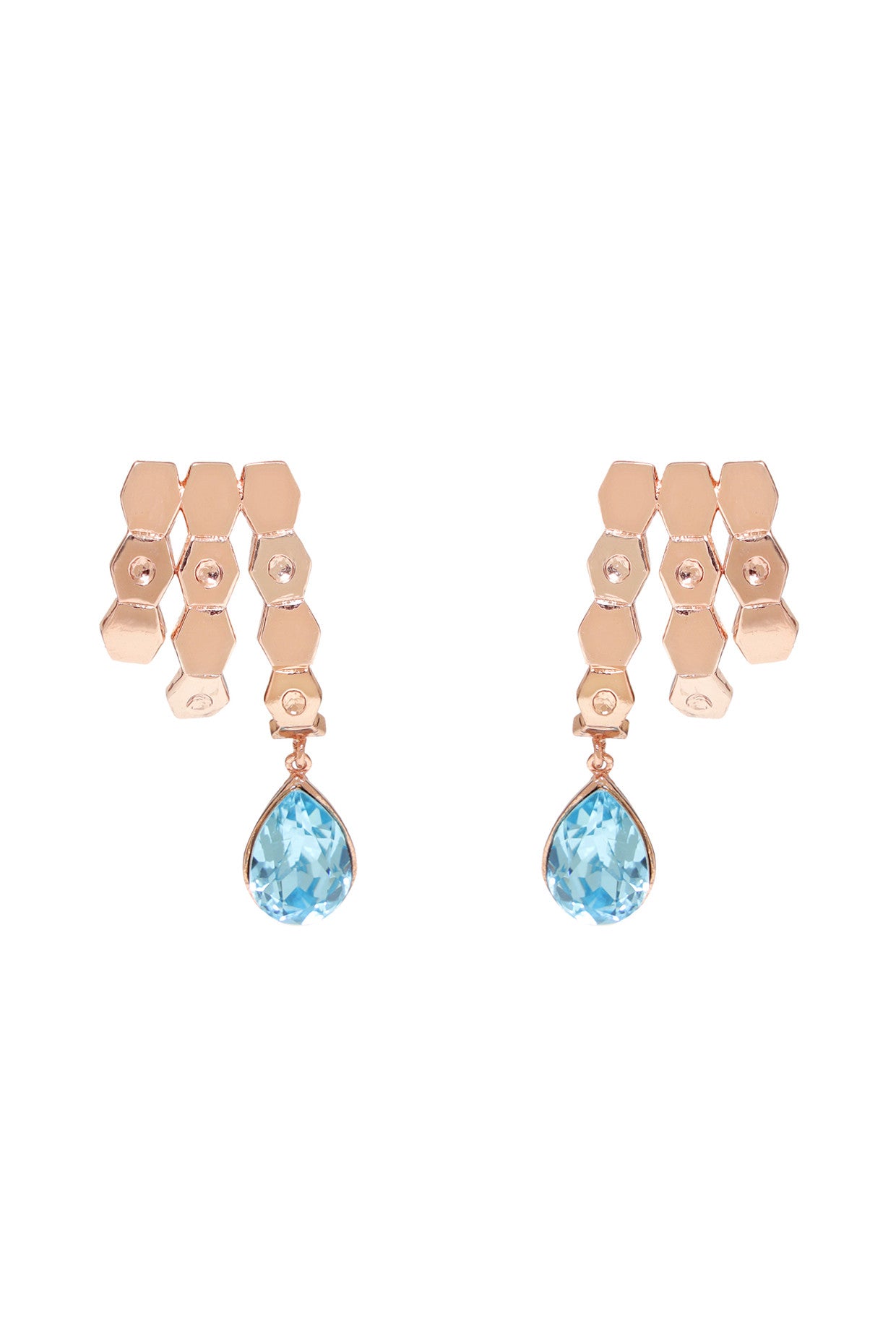 Grape Vine:The Deep Hued Blue Drop Swarovski Ear Studs