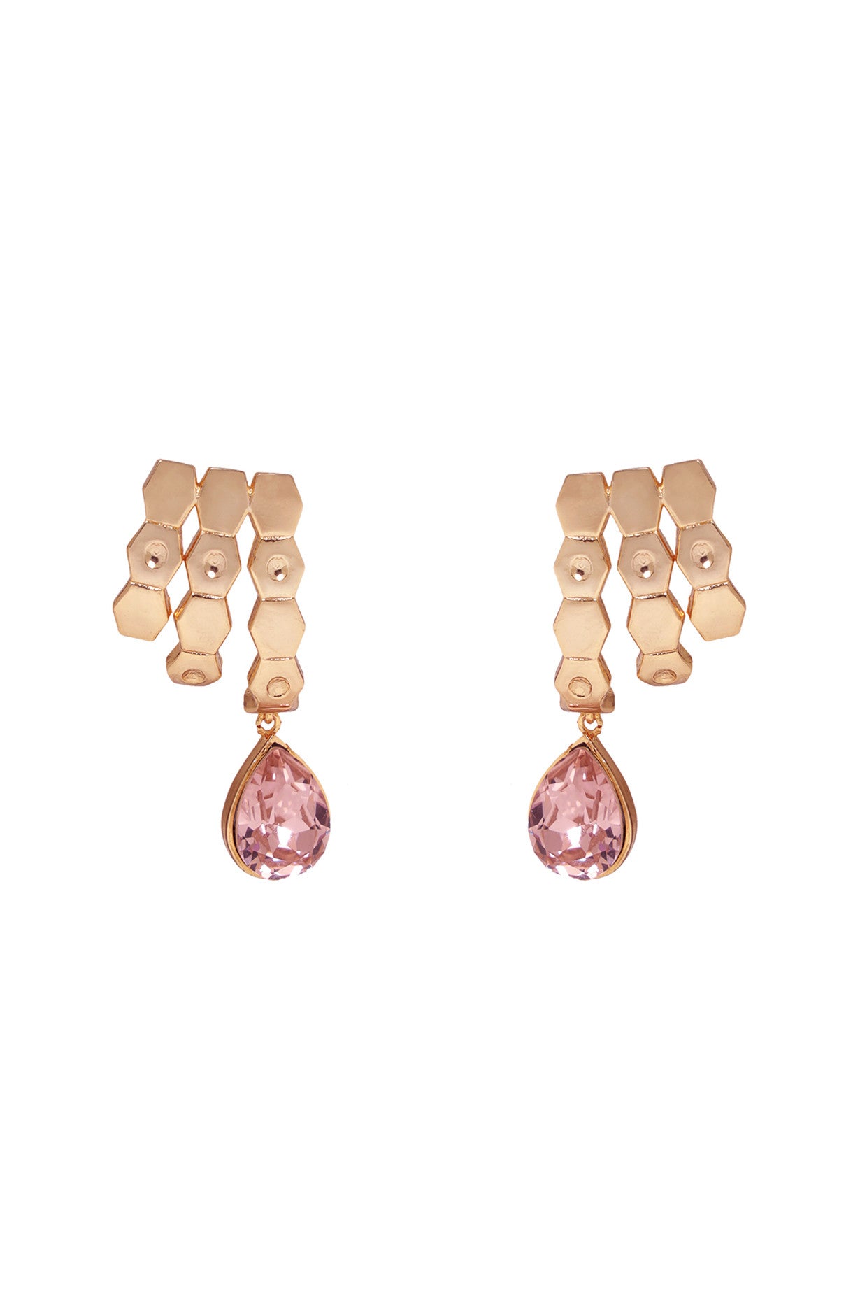 Grape Vine:The Deep Hued Champange Drop Swarovski Ear Studs