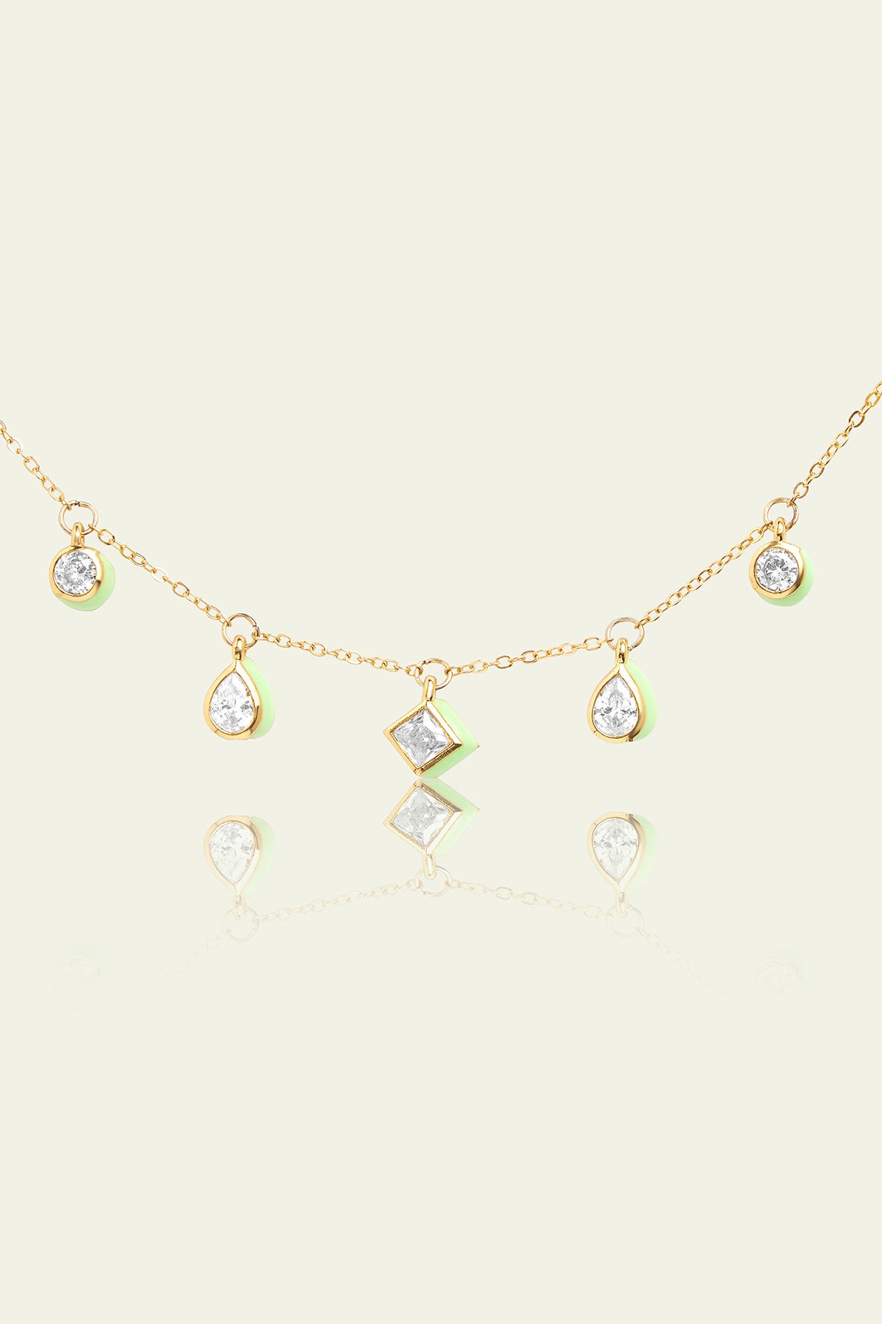 Green Fixed Charm Necklace