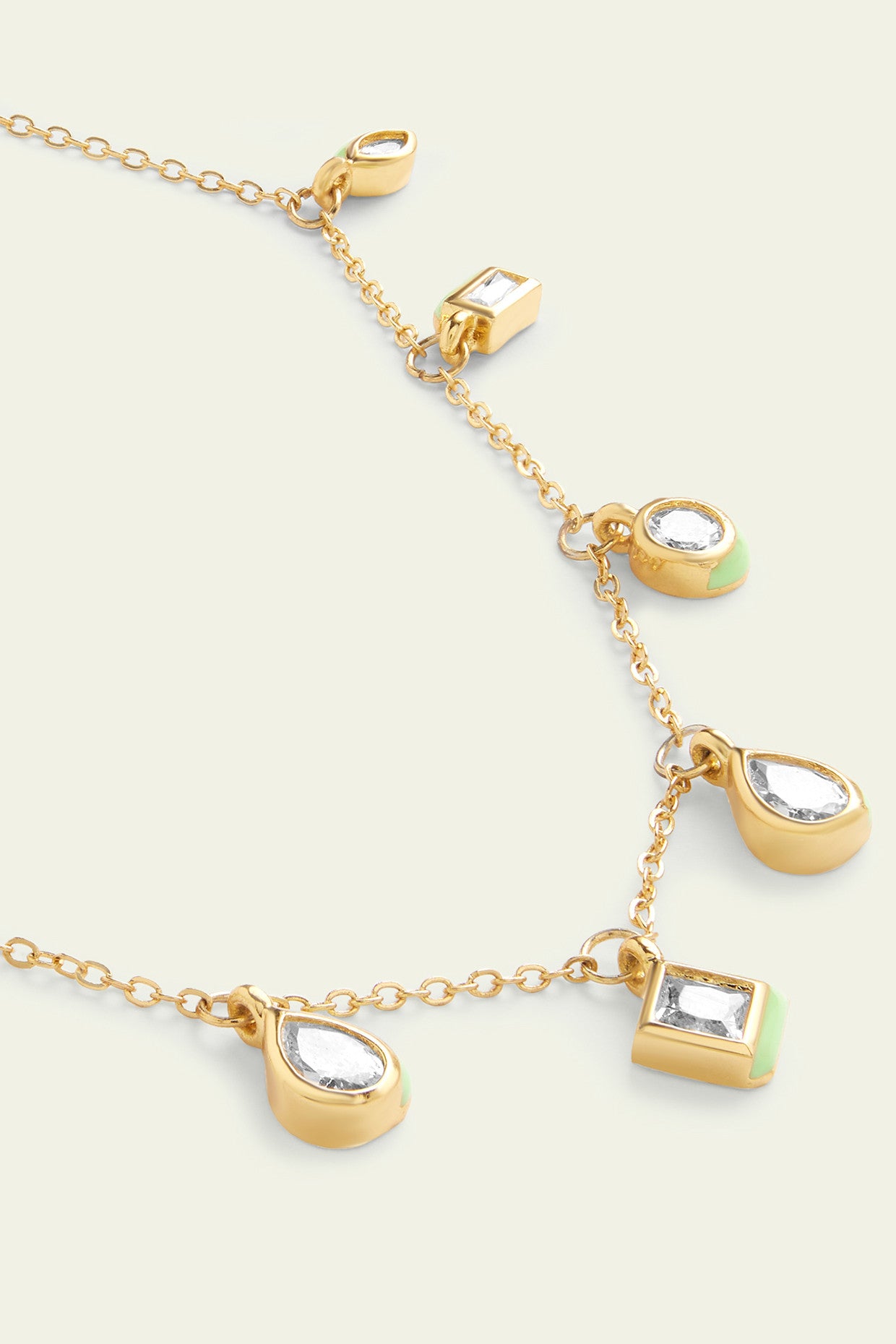 Green Fixed Charm Necklace