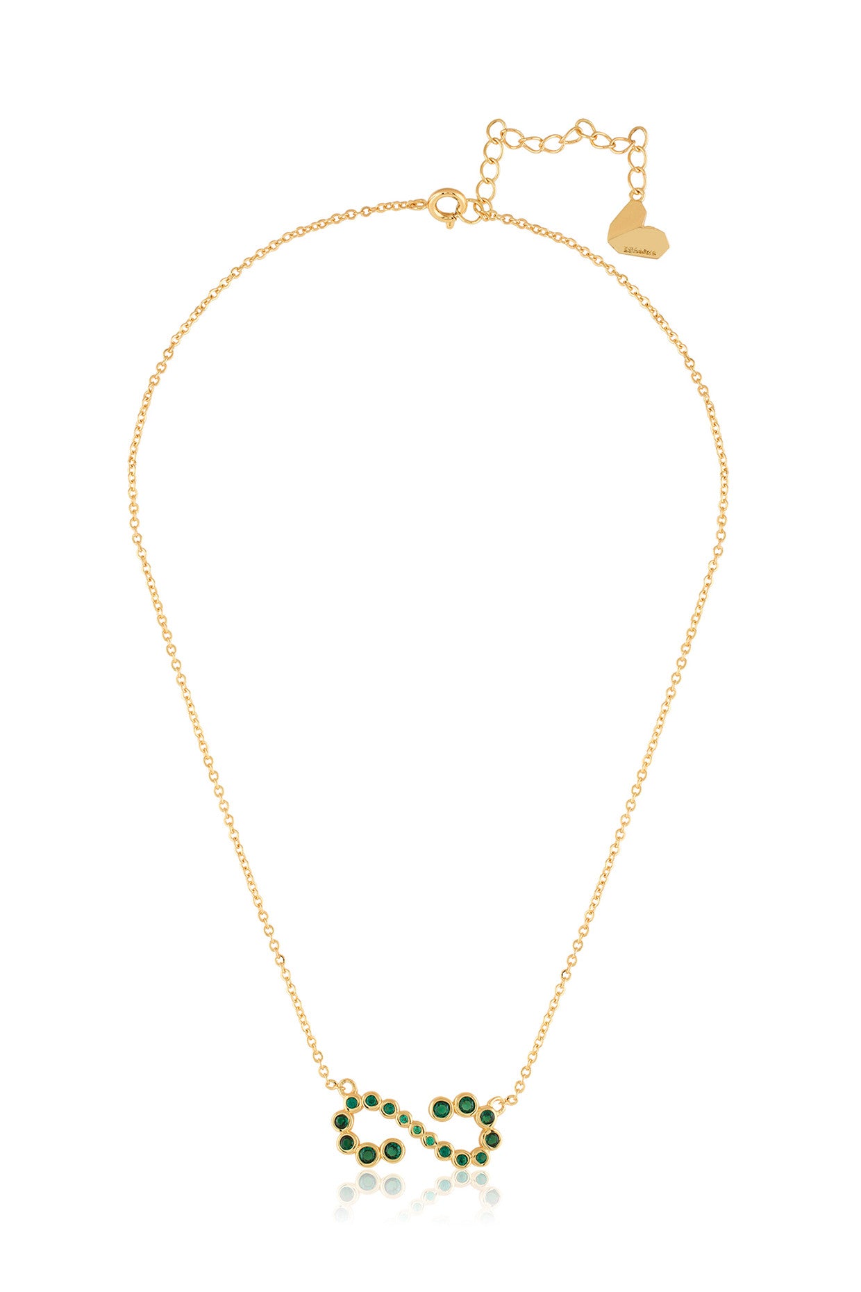 Green Infinity Necklace In 18Kt Gold Plated