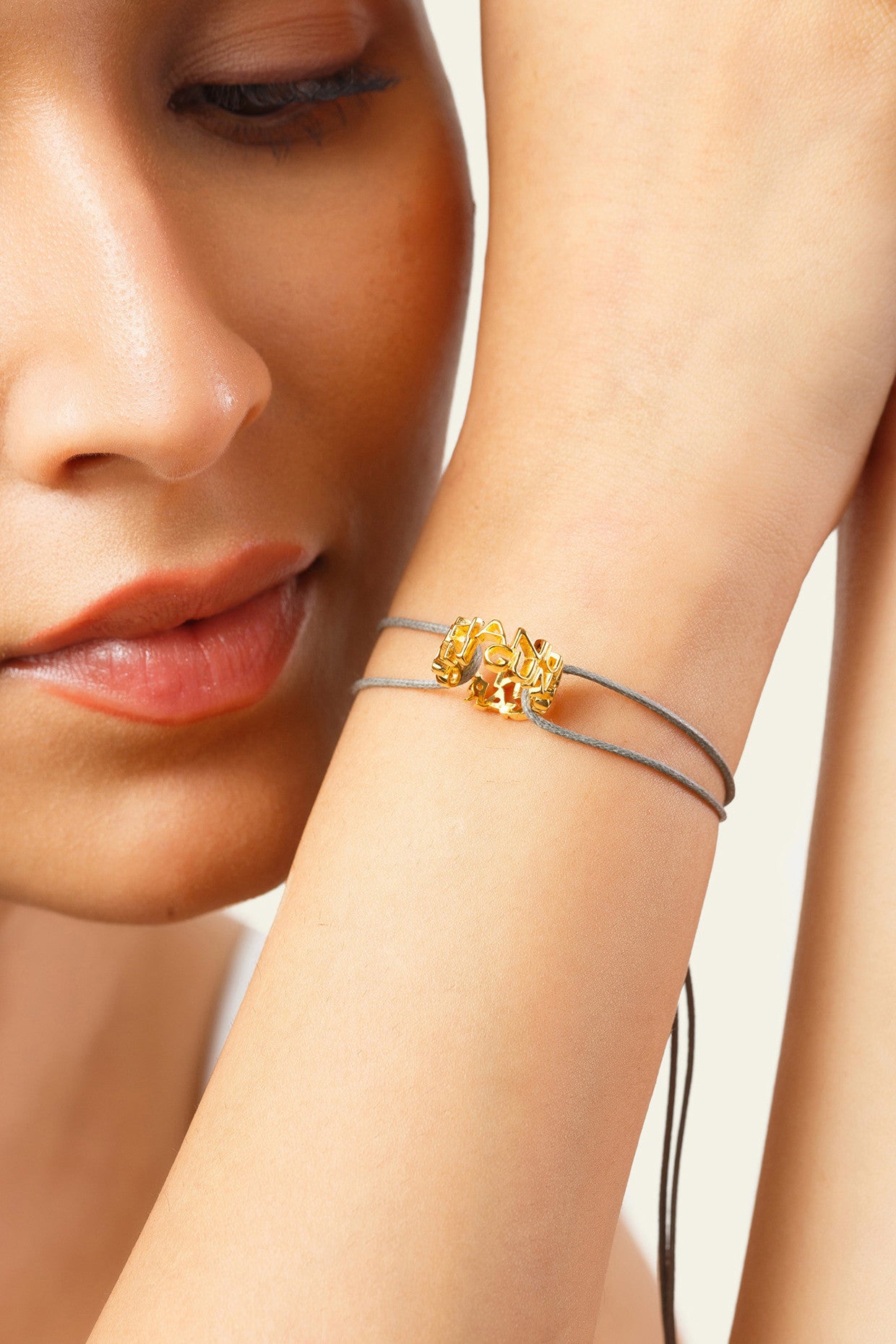 Grey Mantra Bracelet