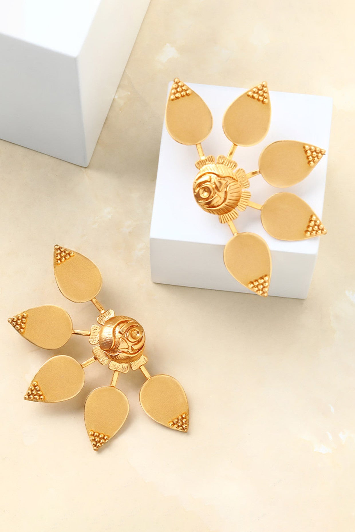 Etched Rose Earrings