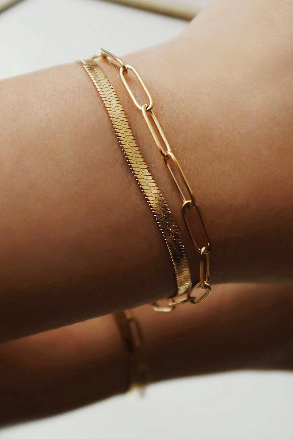 Paperclip Link Gold Bracelet