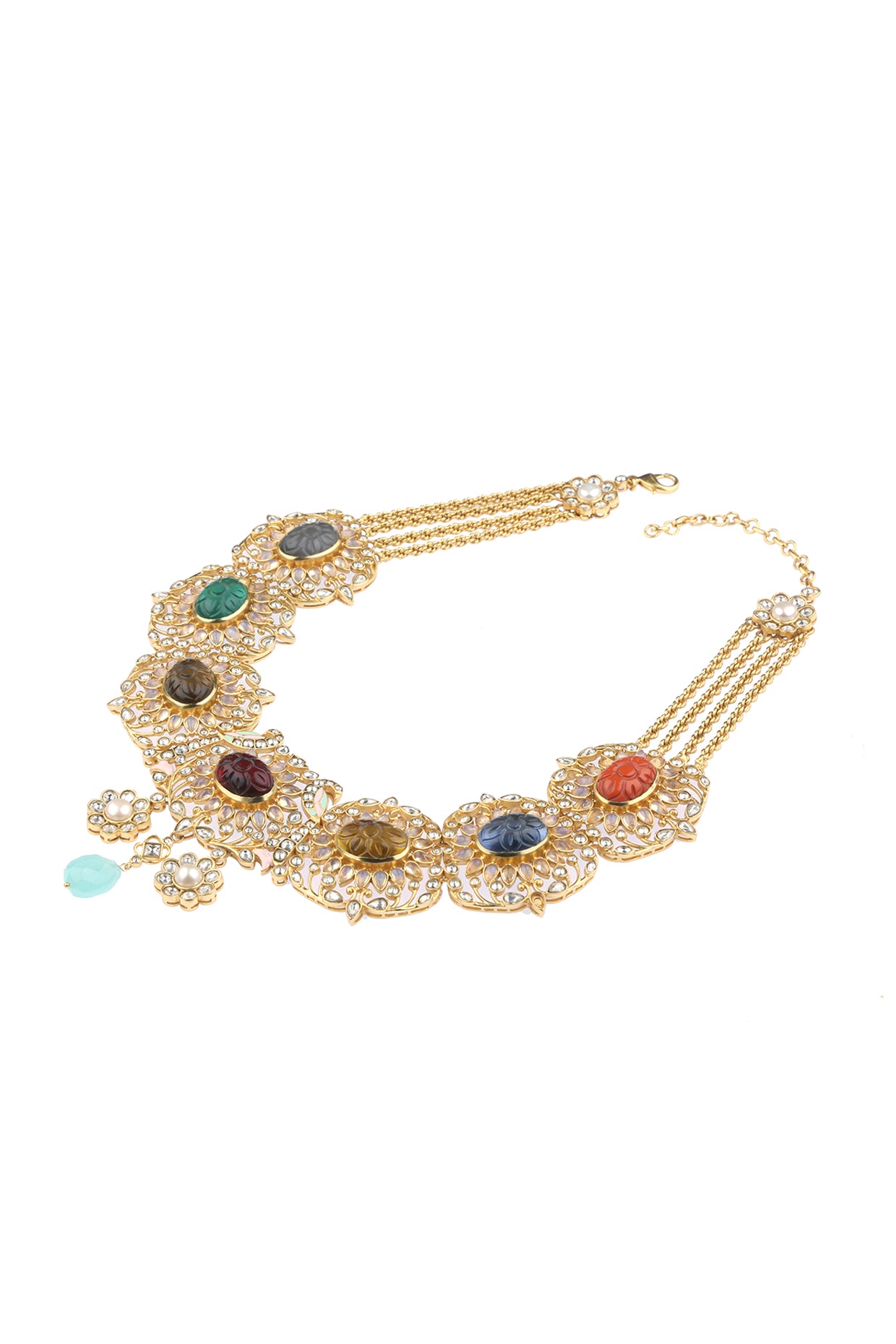 22kt Stones Floralia Bejewelled Necklace