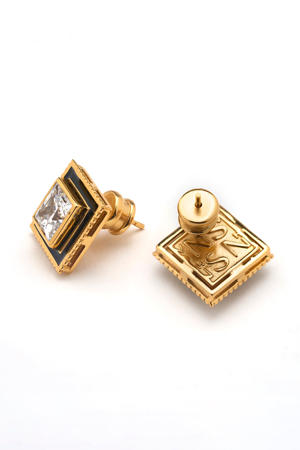 22kt Gold Plated Numisma Jager Studs Earrings