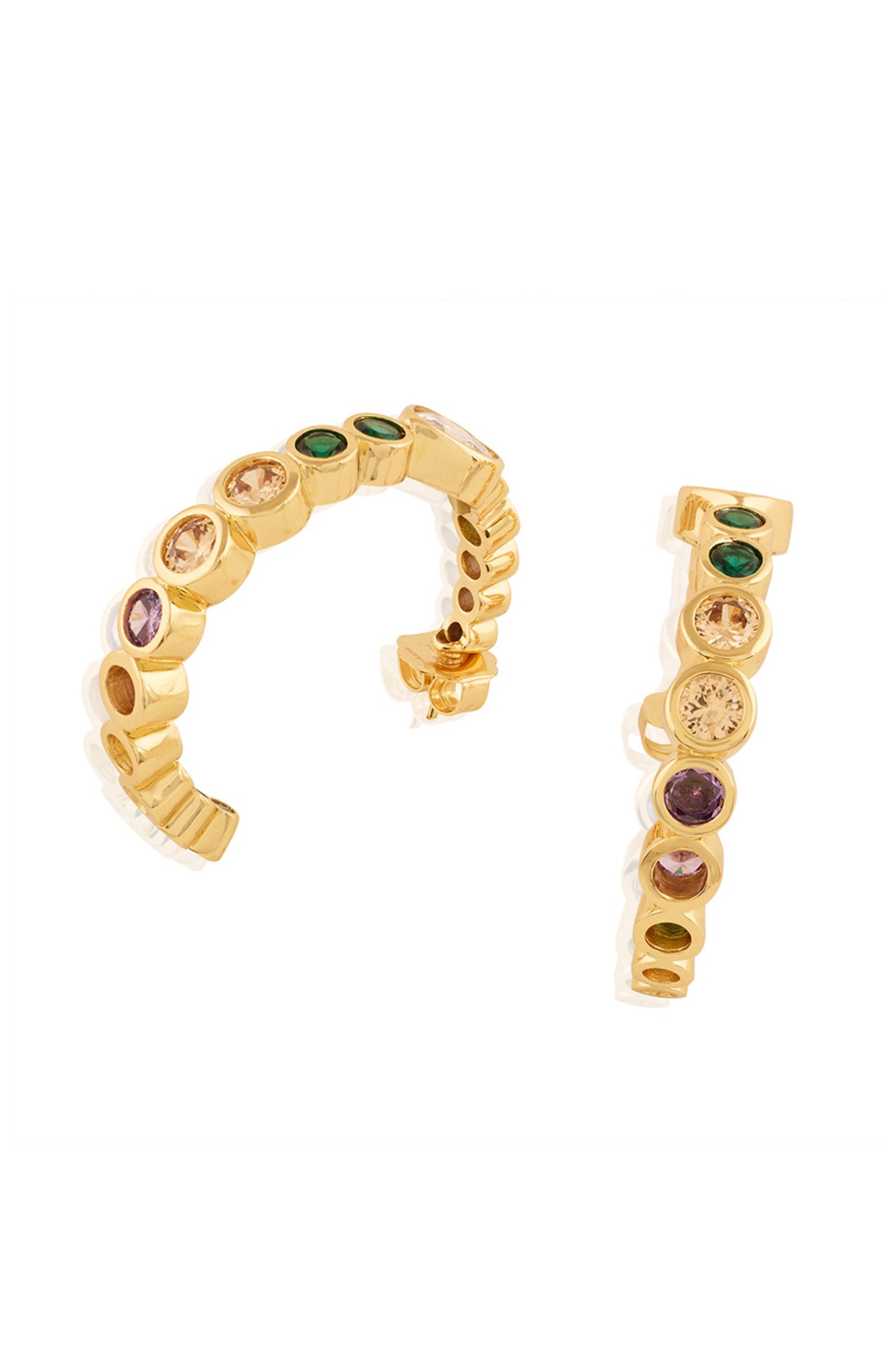 Hues Of Summer Hoops In 18Kt Gold Plated