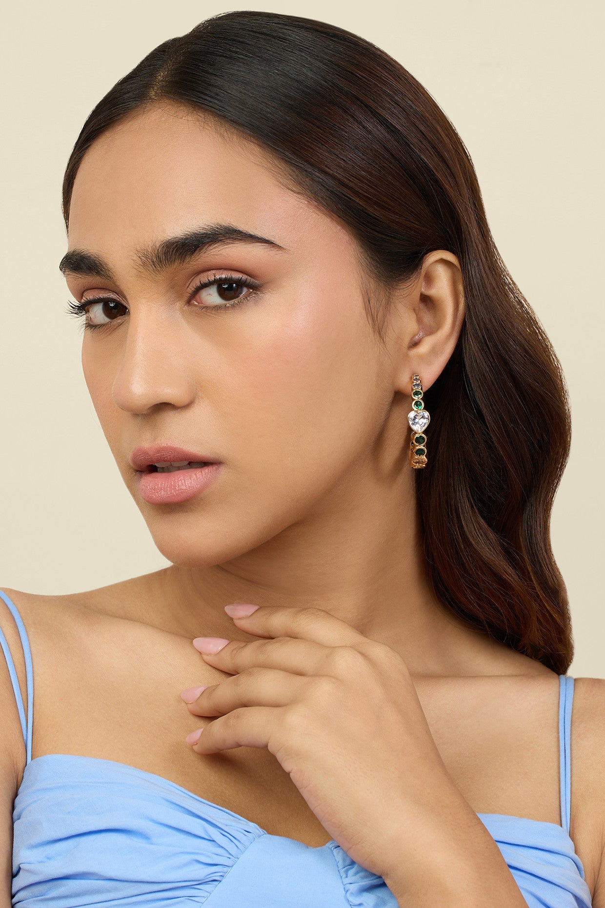 Hues Of Summer Hoops In 18Kt Gold Plated