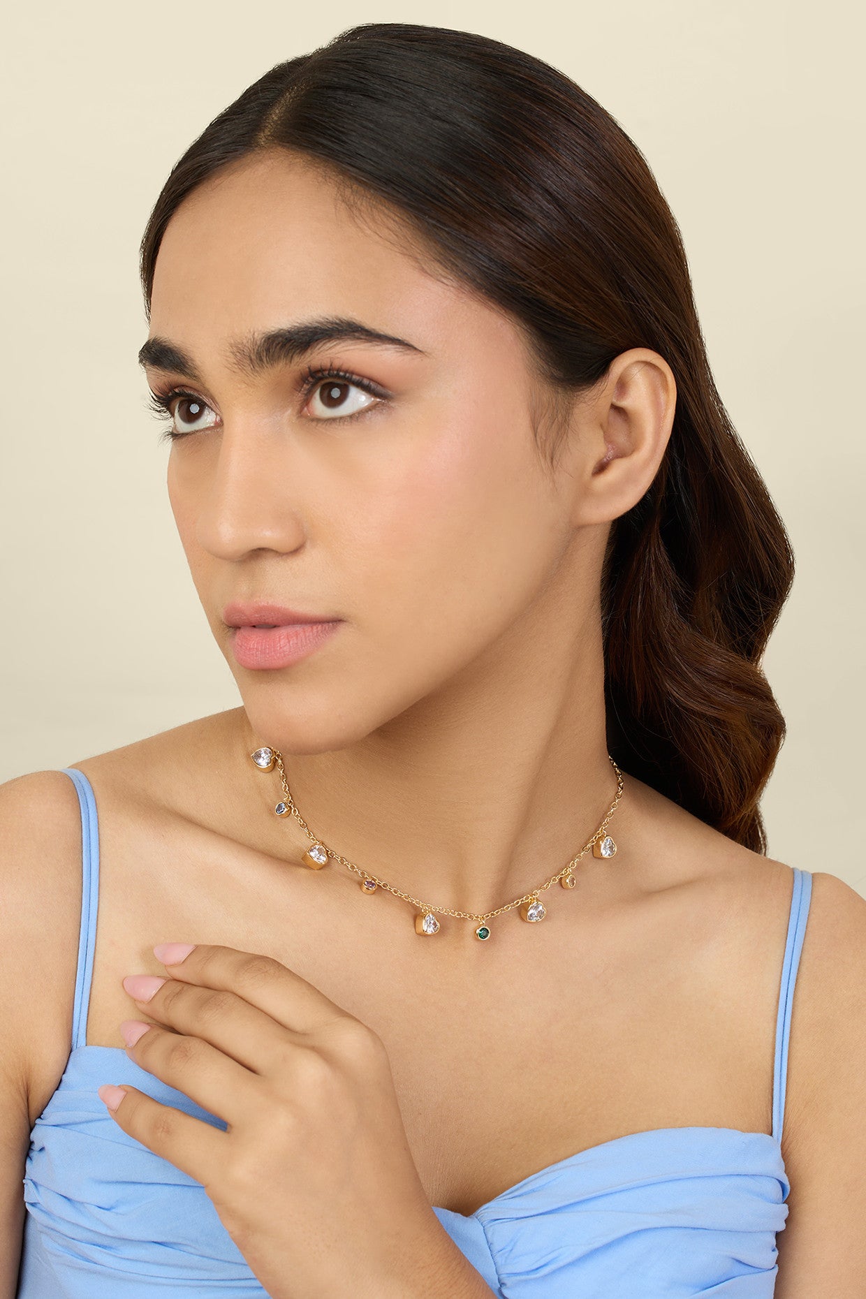 Hues Of Summer Necklace In 18Kt Gold Plated