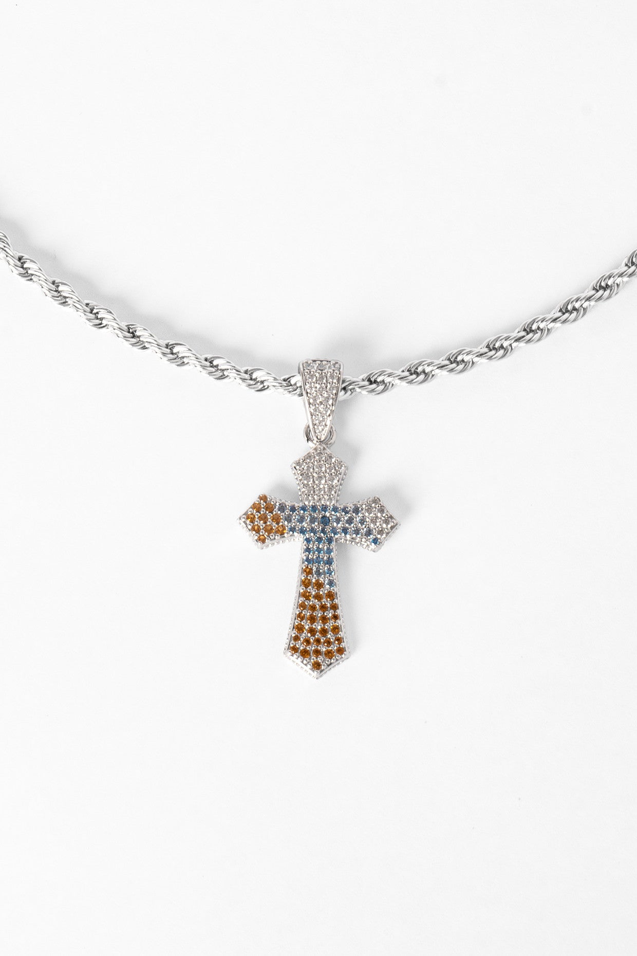Iced Celtic Cross Pendant Necklace-Vibrant
