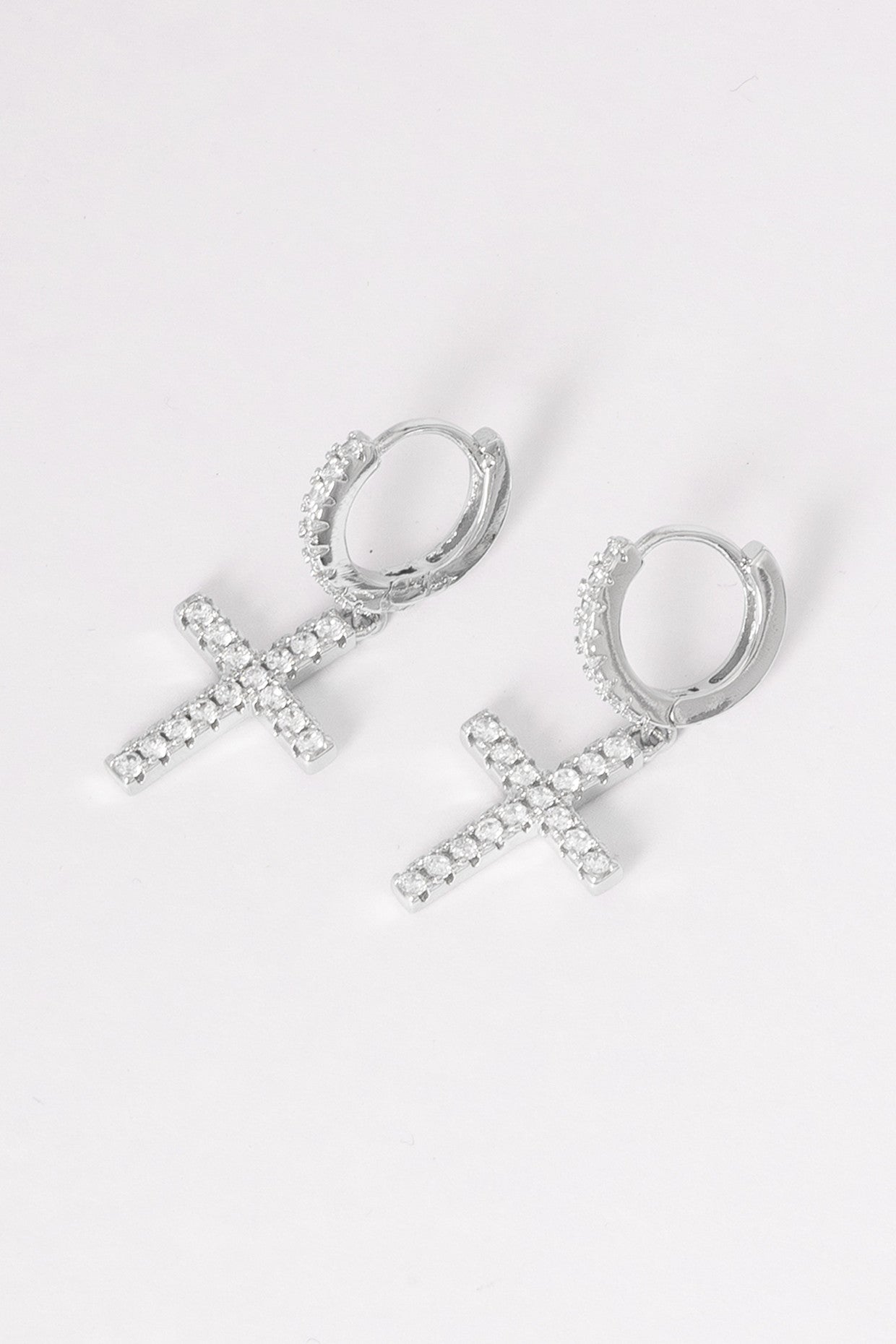 Iced Cross Earring