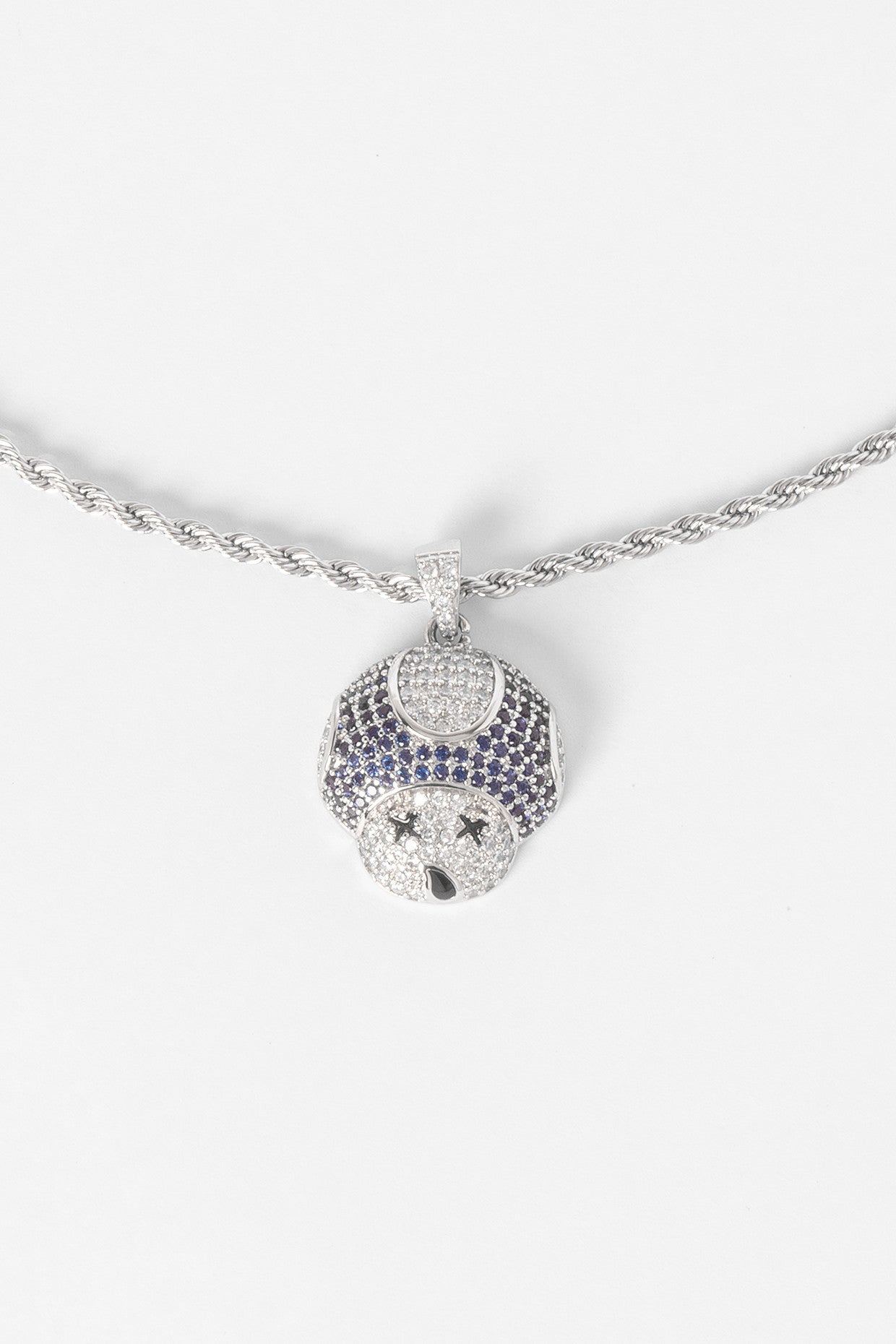 Iced Drunk Toad Pendant Necklace-Blue