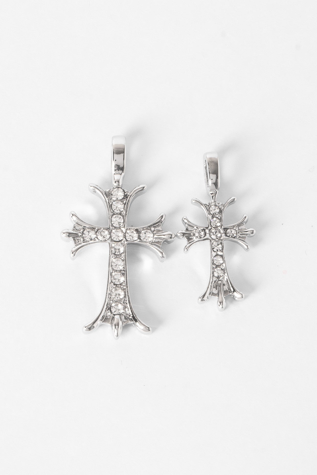 Iced Heavy Cross Pendant Necklace