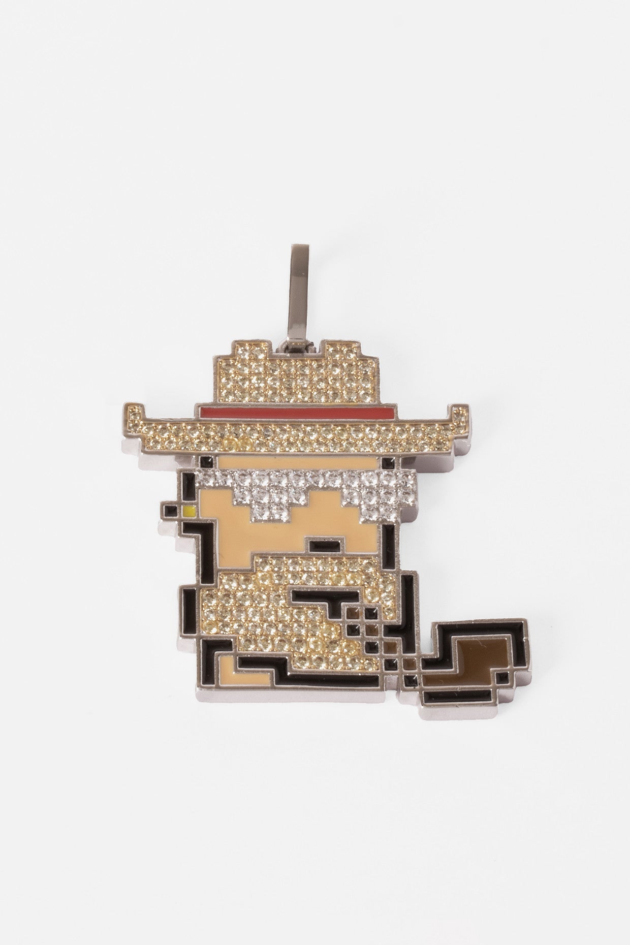 Iced Vintage Cross Pendant Necklace-Purple