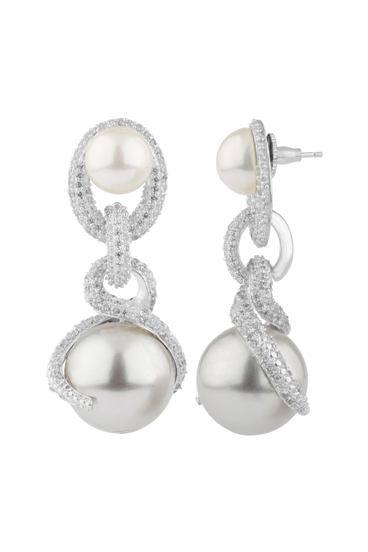 Illume Pearl Earrings Silver Plated