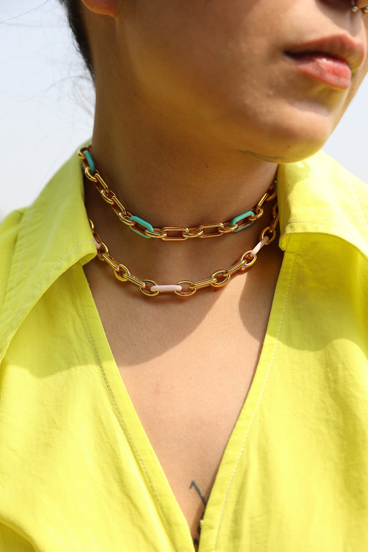 Pink Kyla Link Necklace