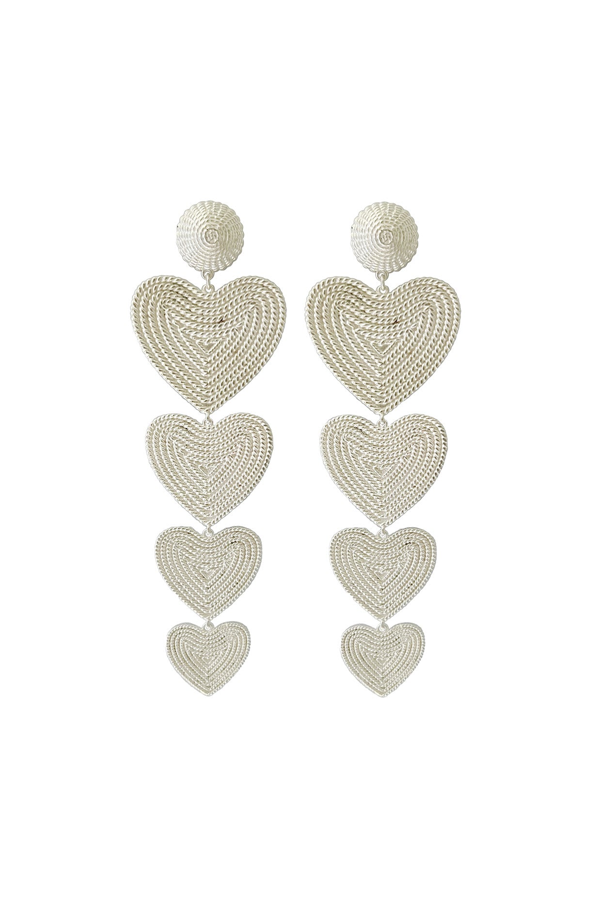 Silver Plated Labyrinthe Heart Danglers