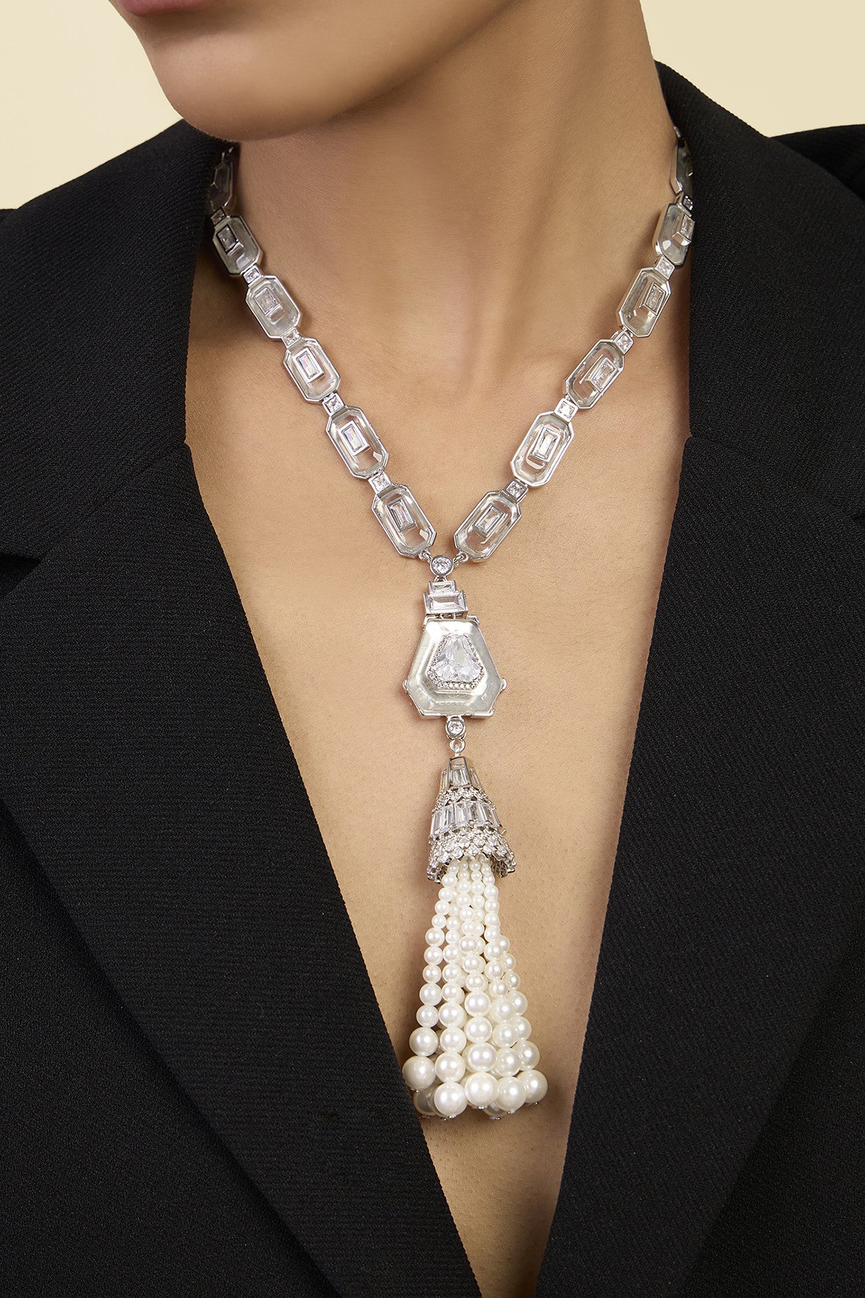 Long Pearl Tassel Necklace