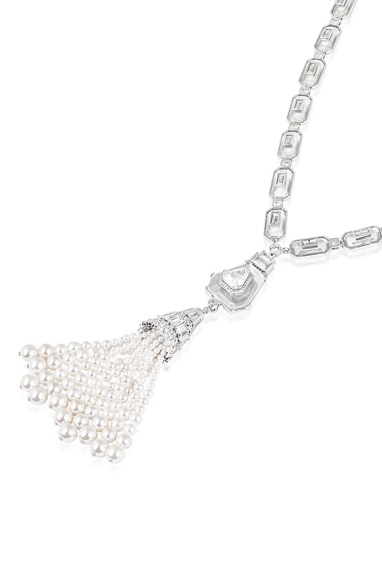 Long Pearl Tassel Necklace